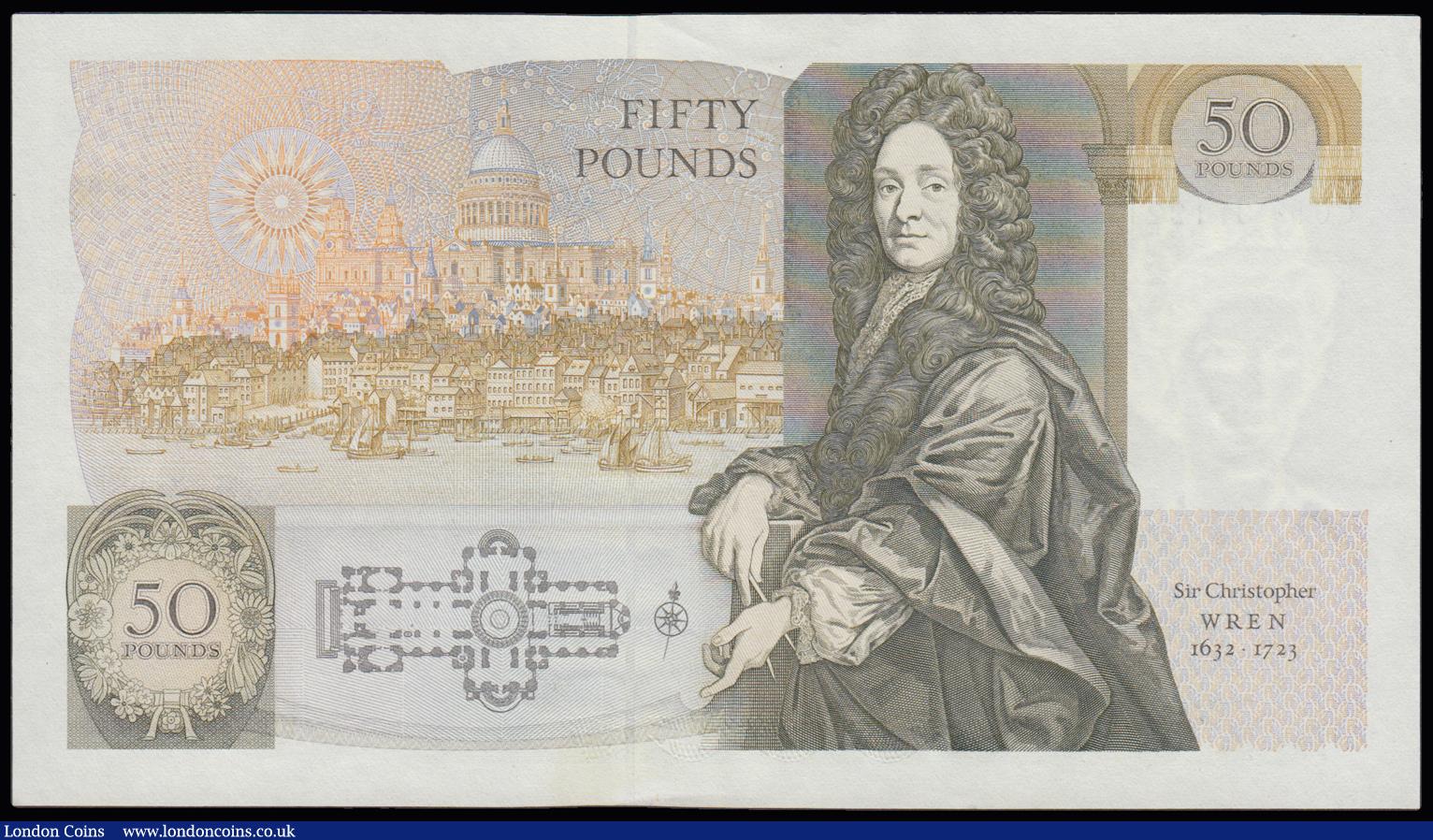 London Coins : A191 : Lot 169 : Fifty Pounds Gill 1988 B356 First Series prefix C01 AU-Unc