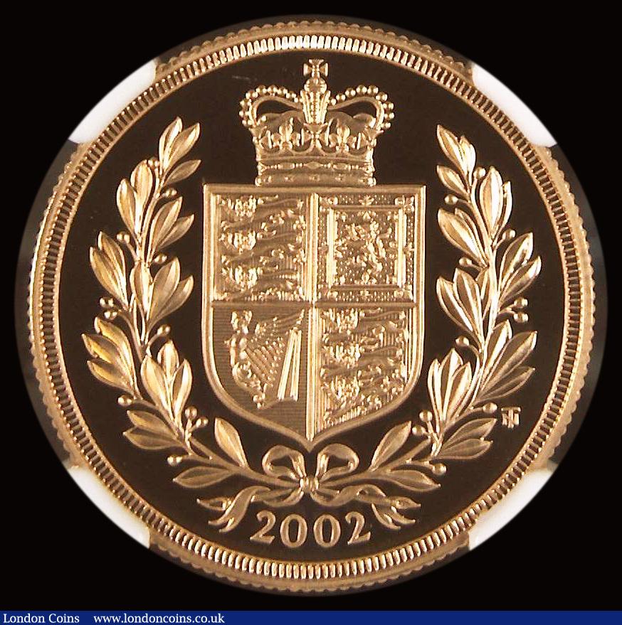 London Coins : A191 : Lot 2207 : Two Pounds 2002 Shield Reverse Proof S.SD5 in an NGC holder and graded PF70 Ultra Cameo