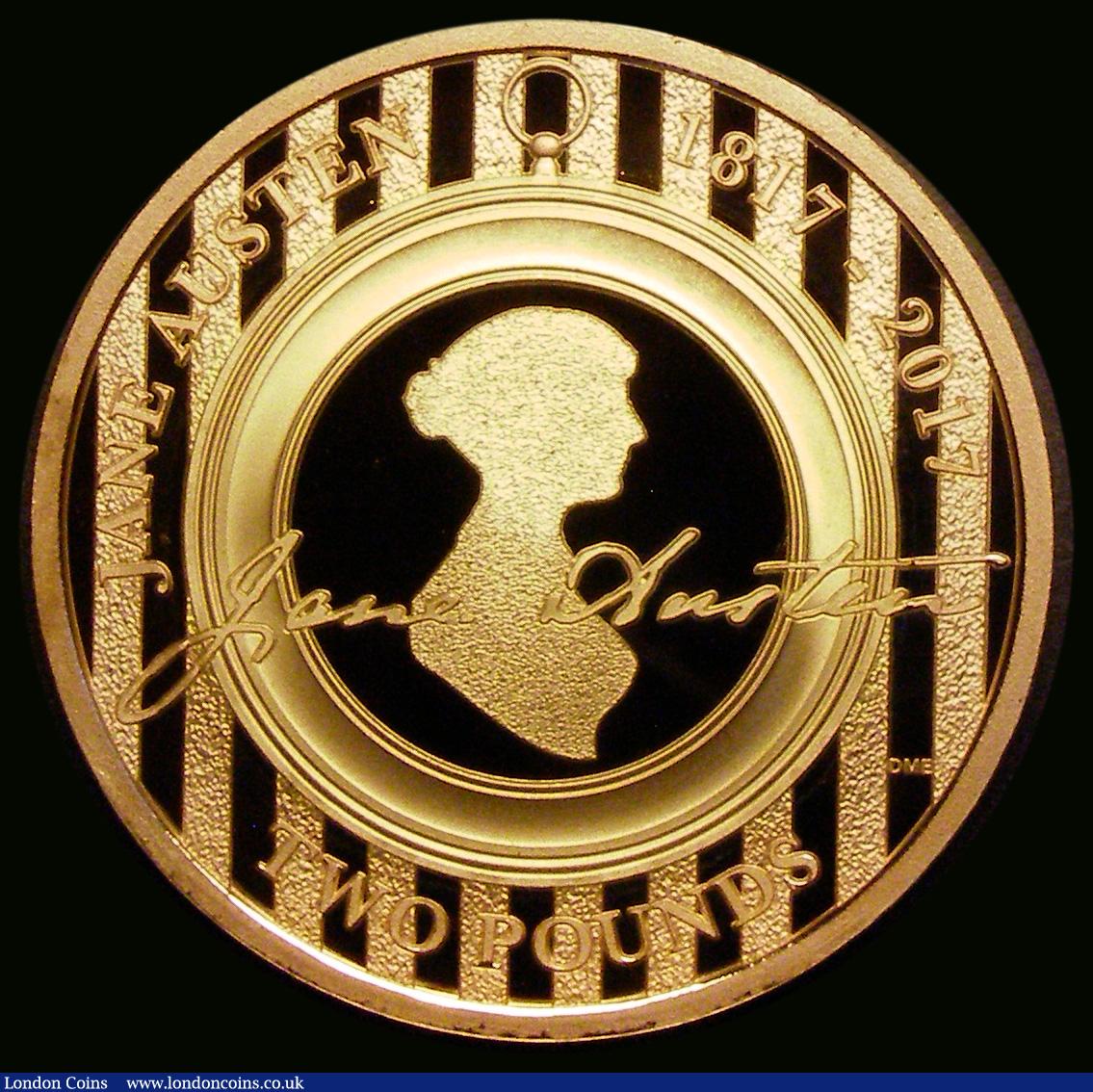 London Coins : A191 : Lot 2217 : Two Pounds 2017 200th Anniversary of the Birth of Jane Austen Gold Proof S.K45 FDC  uncased in capsu...
