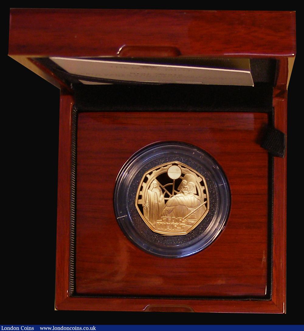 London Coins : A191 : Lot 334 : Fifty Pence 2023 Star Wars - Darth Vader and Emperor Palpatine S.H121 Gold Proof FDC in the Royal  M...