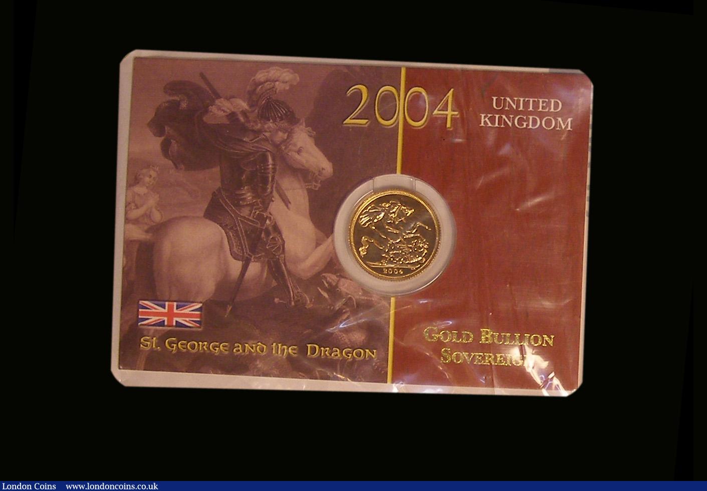 London Coins : A191 : Lot 479 : Sovereign and Half Sovereign both 2004 and the BU issues in the Royal Mint presentation cards
