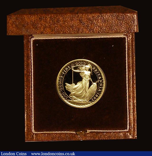 London Coins : A191 : Lot 484 : Ten Pounds Britannia 1993 1/10 oz Gold Proof FDC cased as issued with certificate
