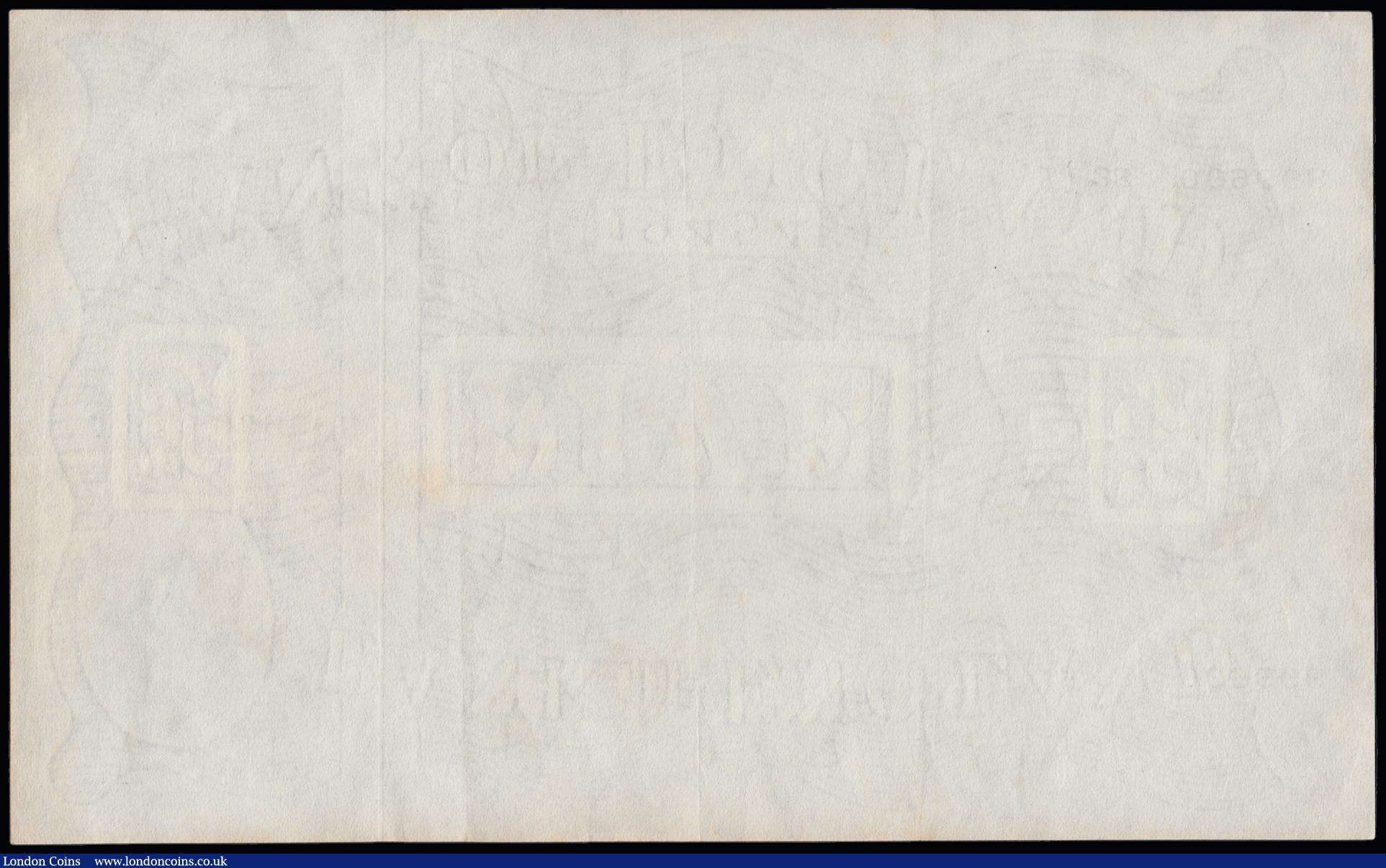 London Coins : A191 : Lot 71 : Five Pounds Peppiatt white B255 thick paper dated 6 June 1945 S/N J38 069668, EF or better with the ...