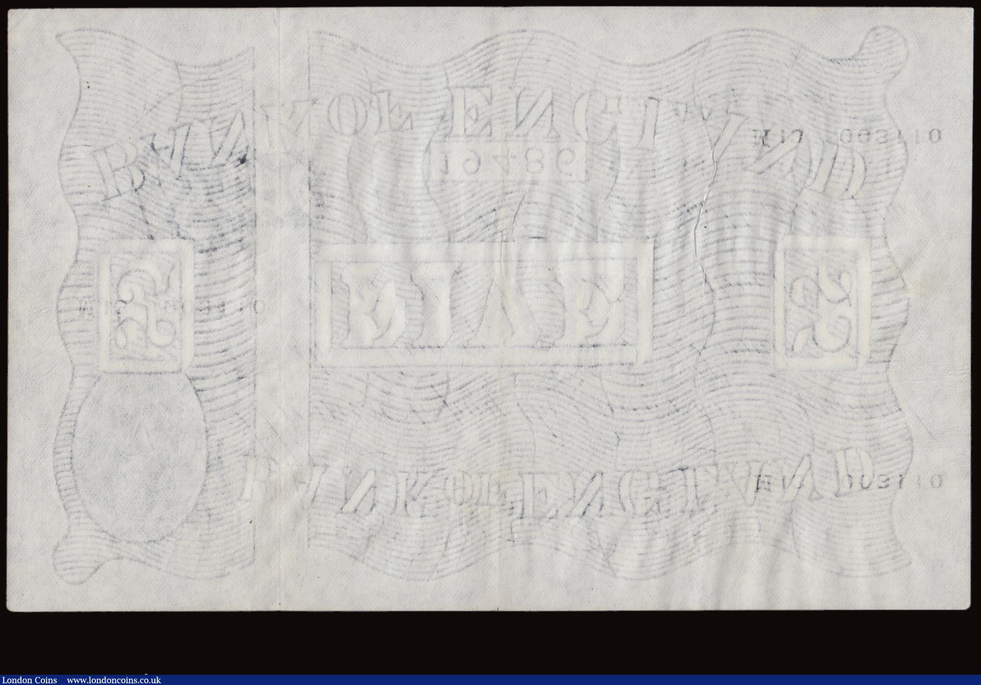 London Coins : A191 : Lot 75 : Five Pounds Peppiatt white B264 dated 19h May 1947 series M13 003110, AU