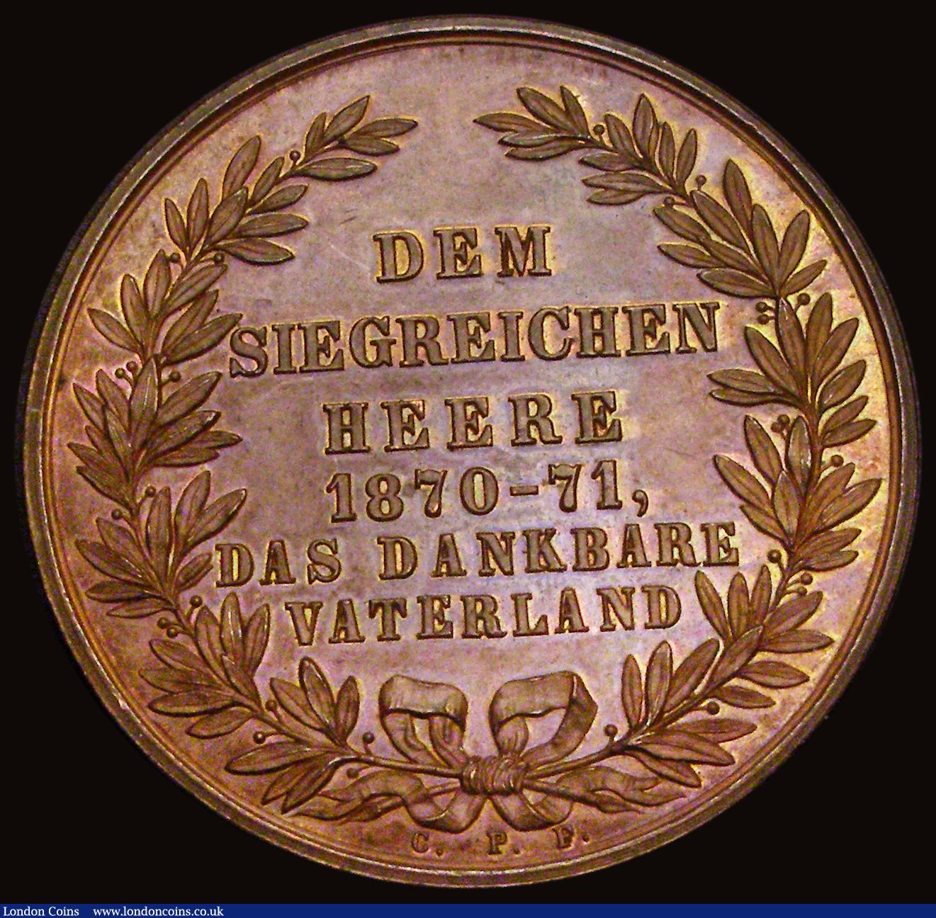 London Coins : A191 : Lot 790 : Germany Victory Monument at Brunswick 1881, copper, 43mm obverse has the monument with soldiers at t...