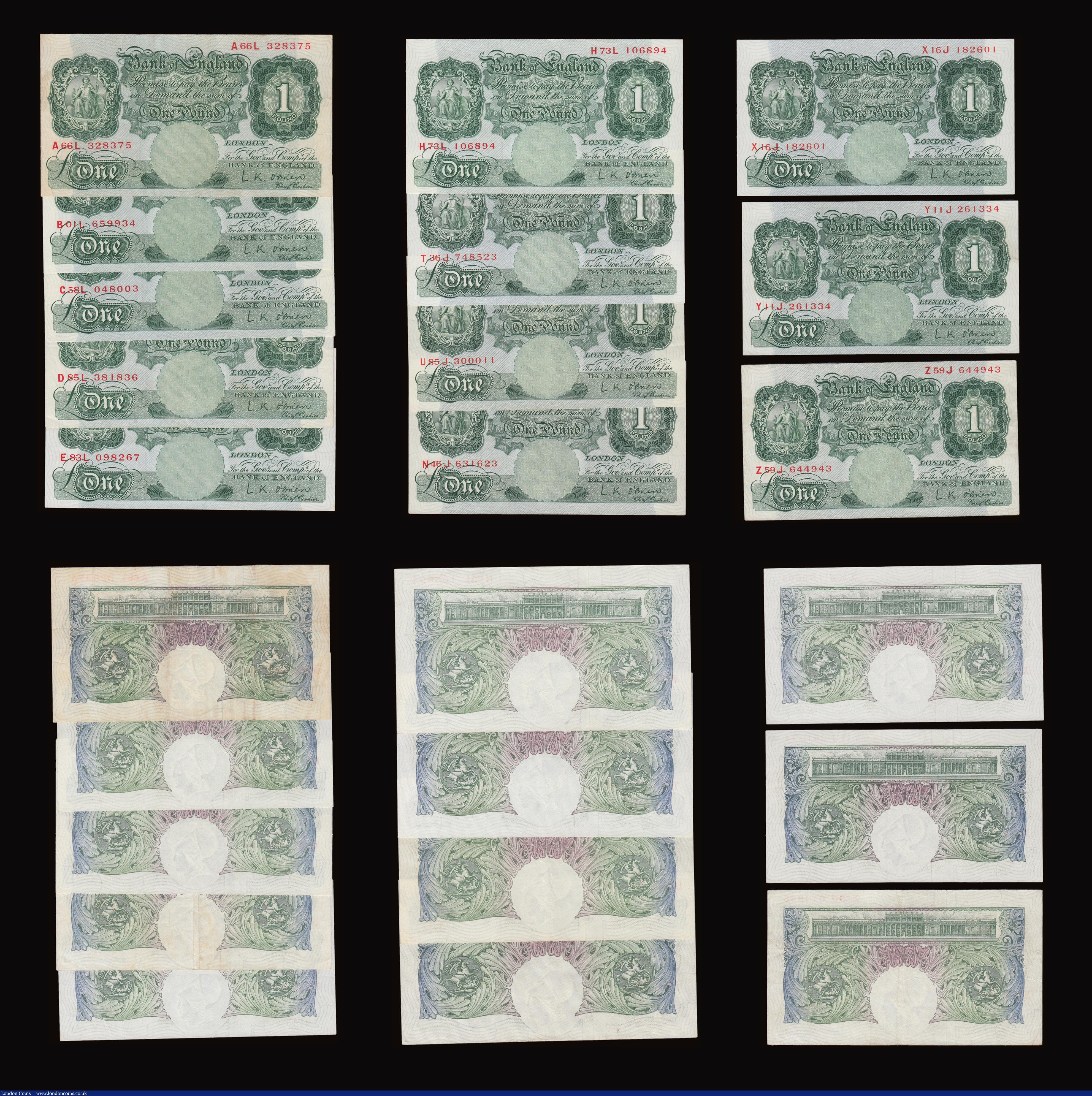 London Coins : A191 : Lot 92 : O'Brien Britannia issues One Pounds (25) these a higher grade group AU-Unc (13), VF-EF (12). Te...