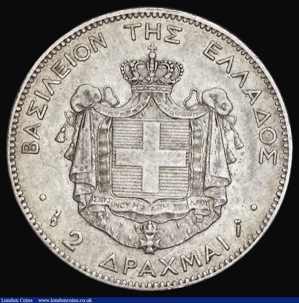 London Coins : A191 : Lot 971 : Greece 2 Drachmai 1883 KM39 near EF with some scuffs beneath the shield reverse
