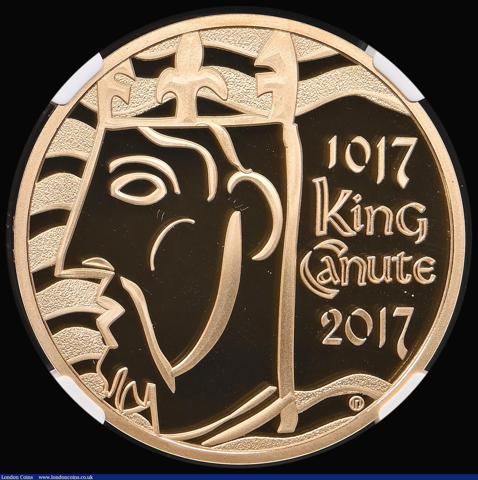 London Coins : A192 : Lot 1019 : Five Pound Crown 2017 1000th Anniversary of the Coronation of King Canute Gold Proof S.L50 FDC in an...