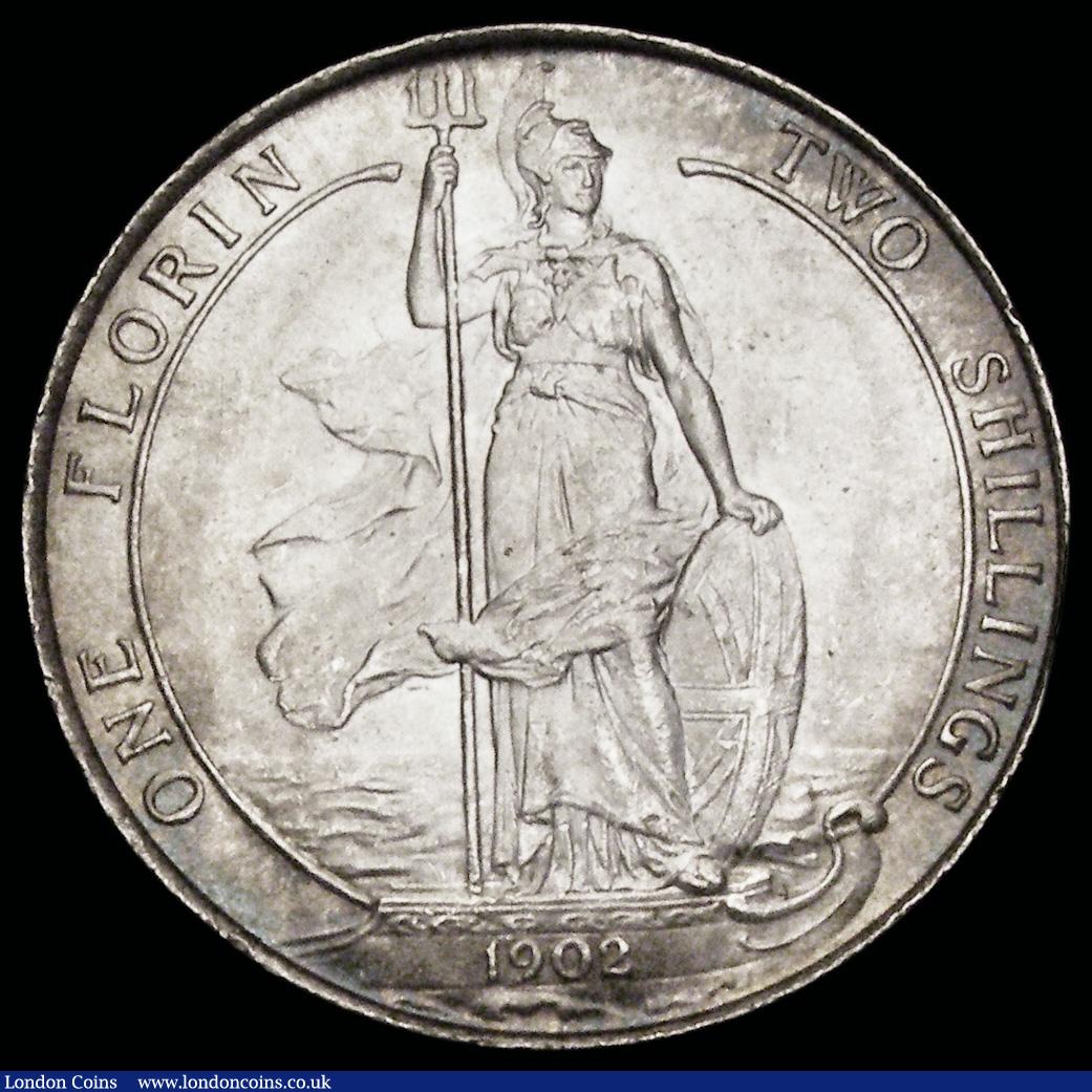London Coins : A192 : Lot 1050 : Florin 1902 Currency Issue ESC 919 AU/Unc original brilliance with a peripheral gold toning 
