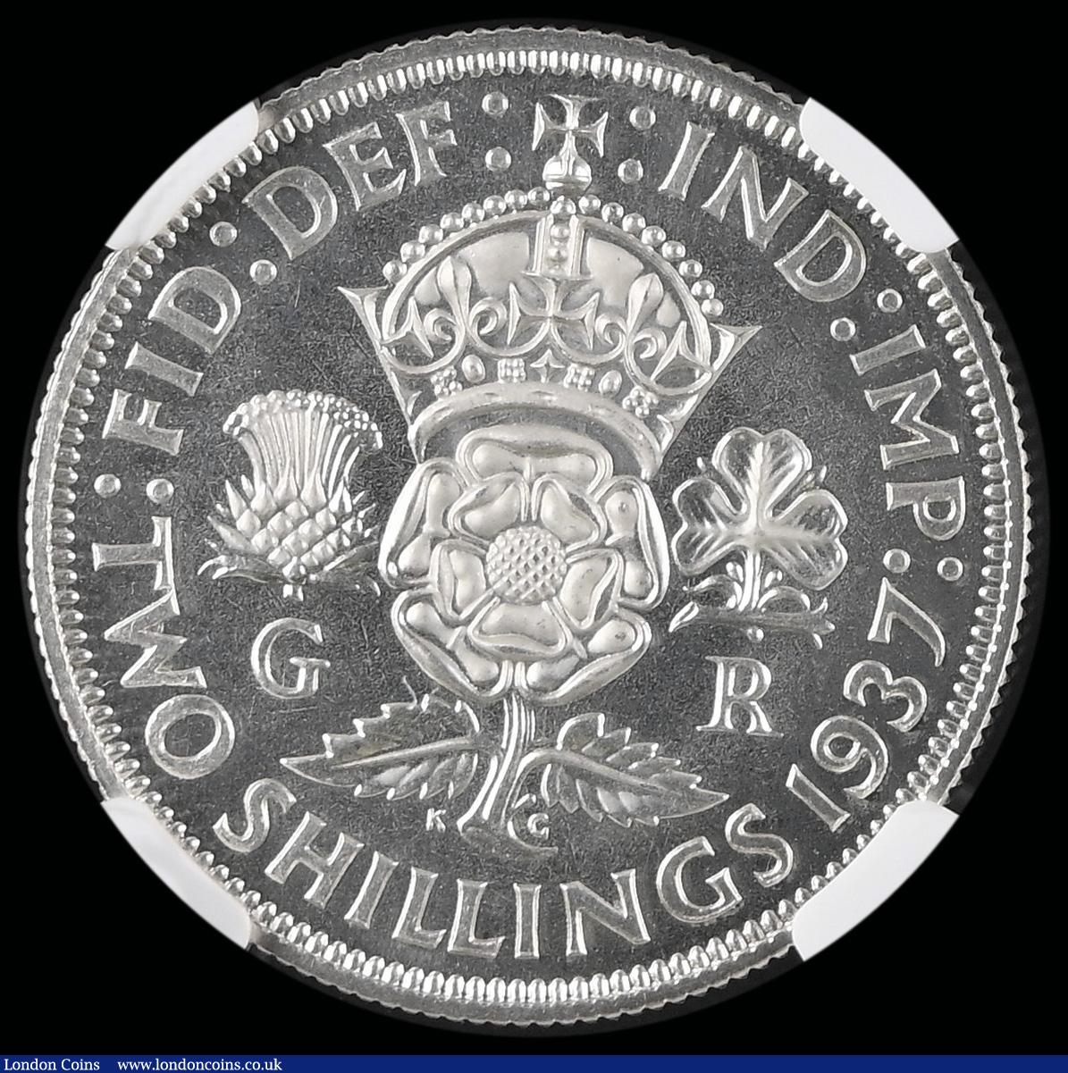 London Coins : A192 : Lot 1061 : Florin 1937 Proof ESC 957, Bull 4077 NGC PF67 CAMEO desirable thus