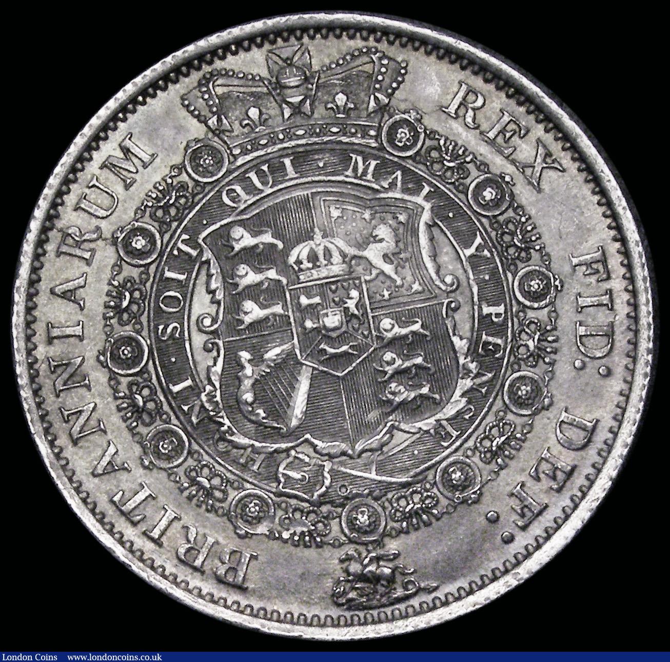 London Coins : A192 : Lot 1183 : Halfcrown 1817 Bull Head ESC 616, Bull 2090 UNC or very near so with an even tone