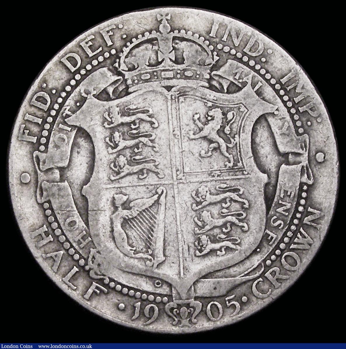 London Coins : A192 : Lot 1234 : Halfcrown 1905 ESC 750, Bull 3571 Fine or near so