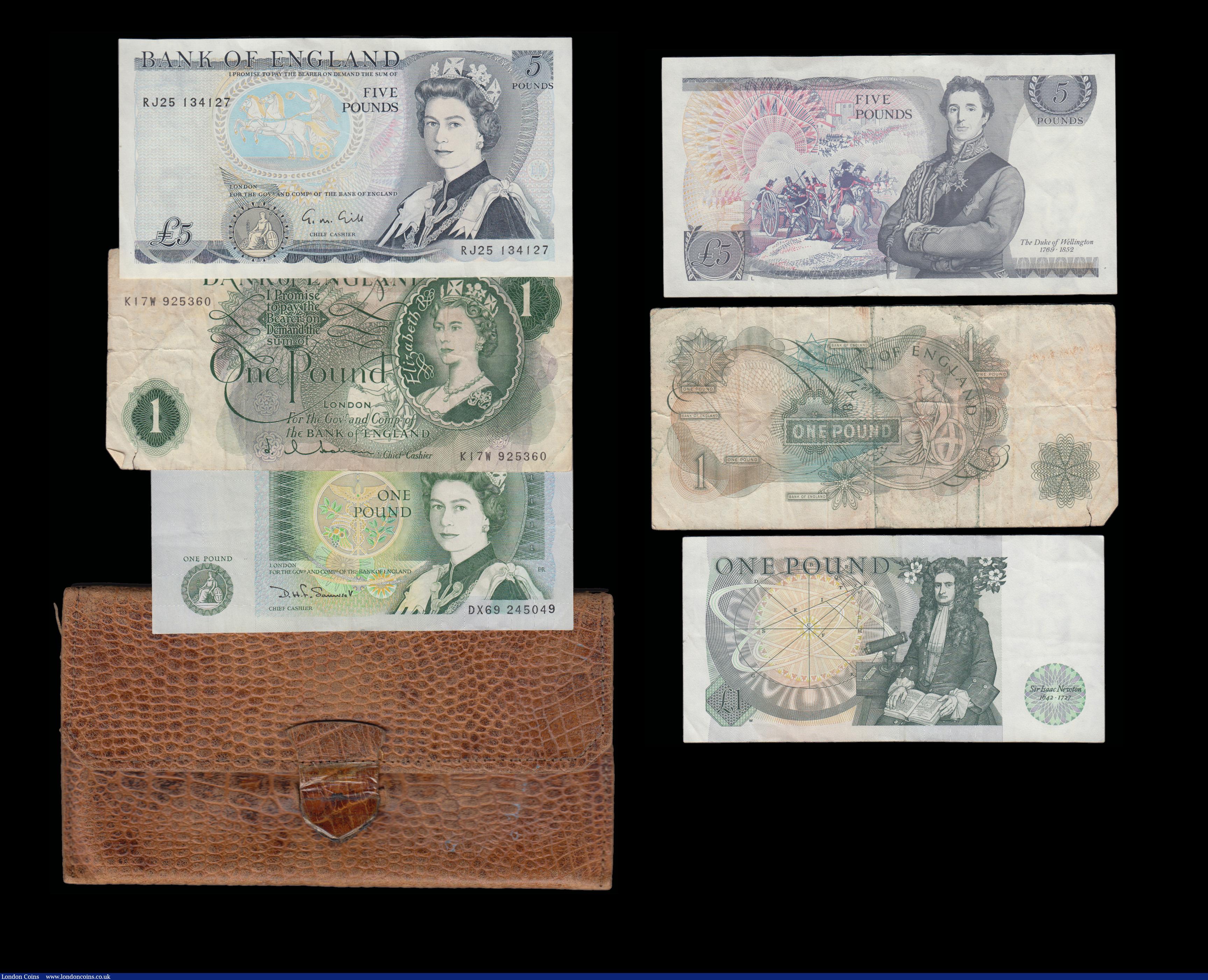 London Coins : A192 : Lot 17 : Warren Fisher Pound R1/2 281474, 10/- Peppiatt Mauve and O'Brien red Britannia, &pound;1 Hollom...