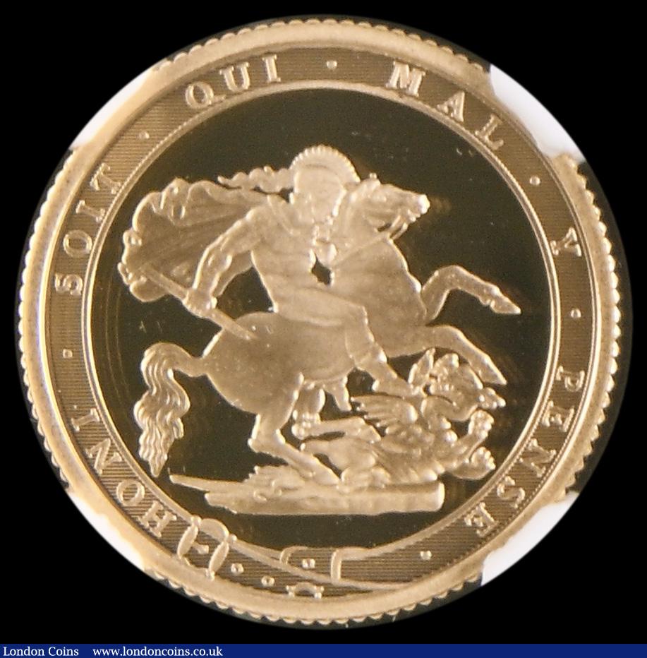 London Coins : A192 : Lot 1778 : Sovereign 2017 Reverse: St. George within the Order of the Garter Gold Proof  In NGC Holder graded P...