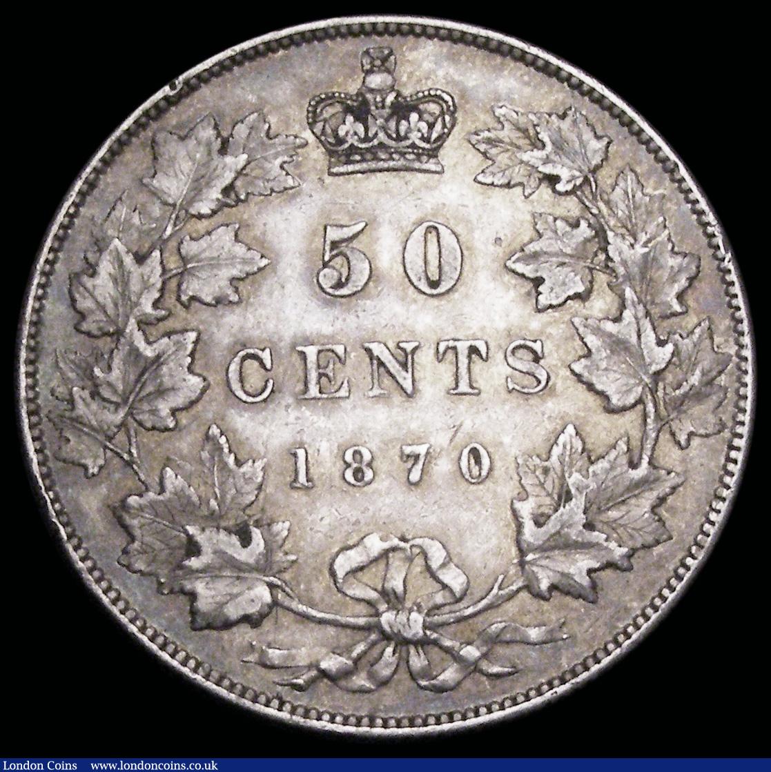 London Coins : A192 : Lot 550 : Canada 50 Cents 1870 LCW KM#6 pleasant VF with the odd tiny rim nick