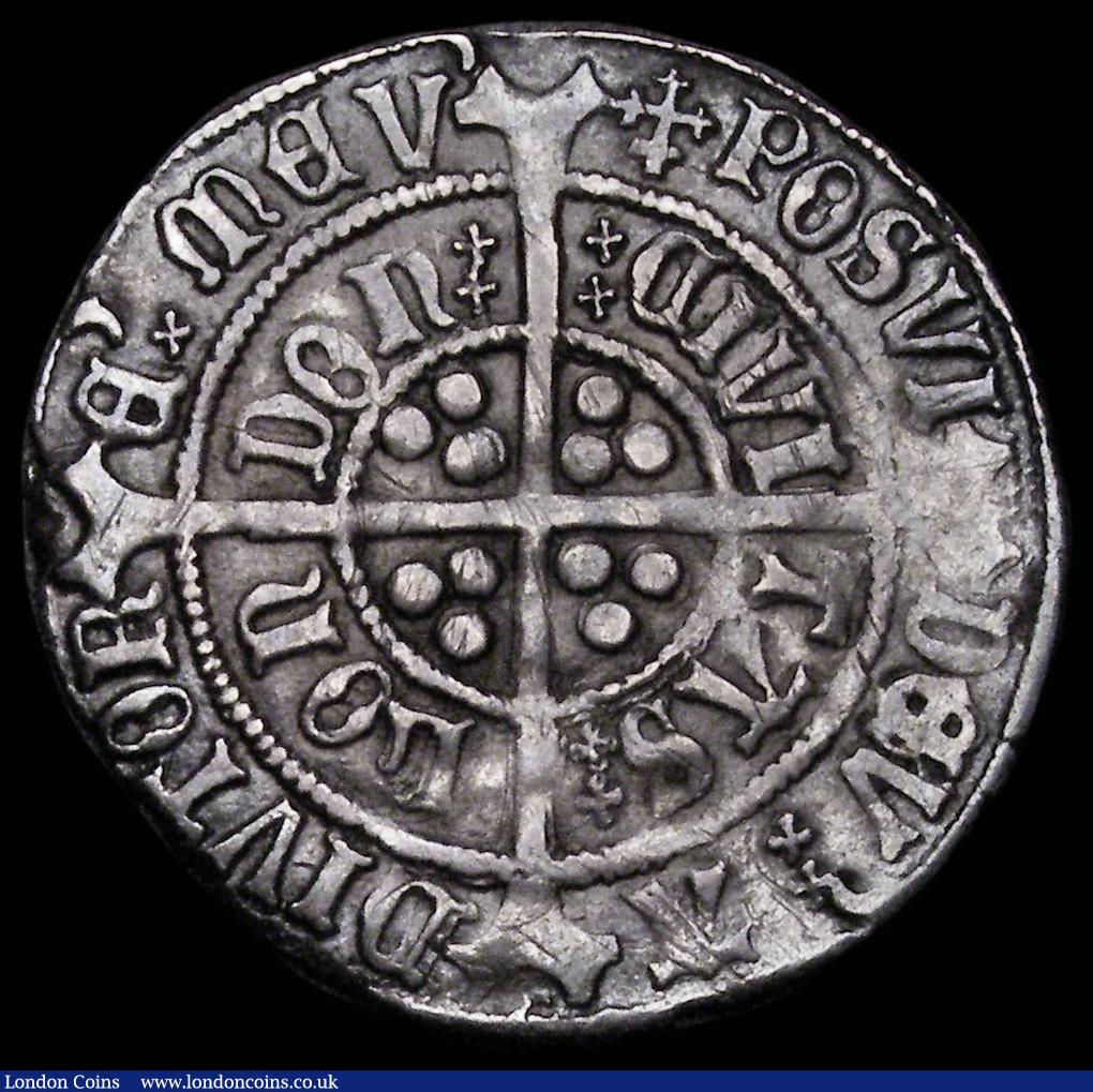 London Coins : A192 : Lot 822 : Groat Henry VII Facing Bust issue, Crown with double bar and six crockets as jewels S.2201 mintmark ...