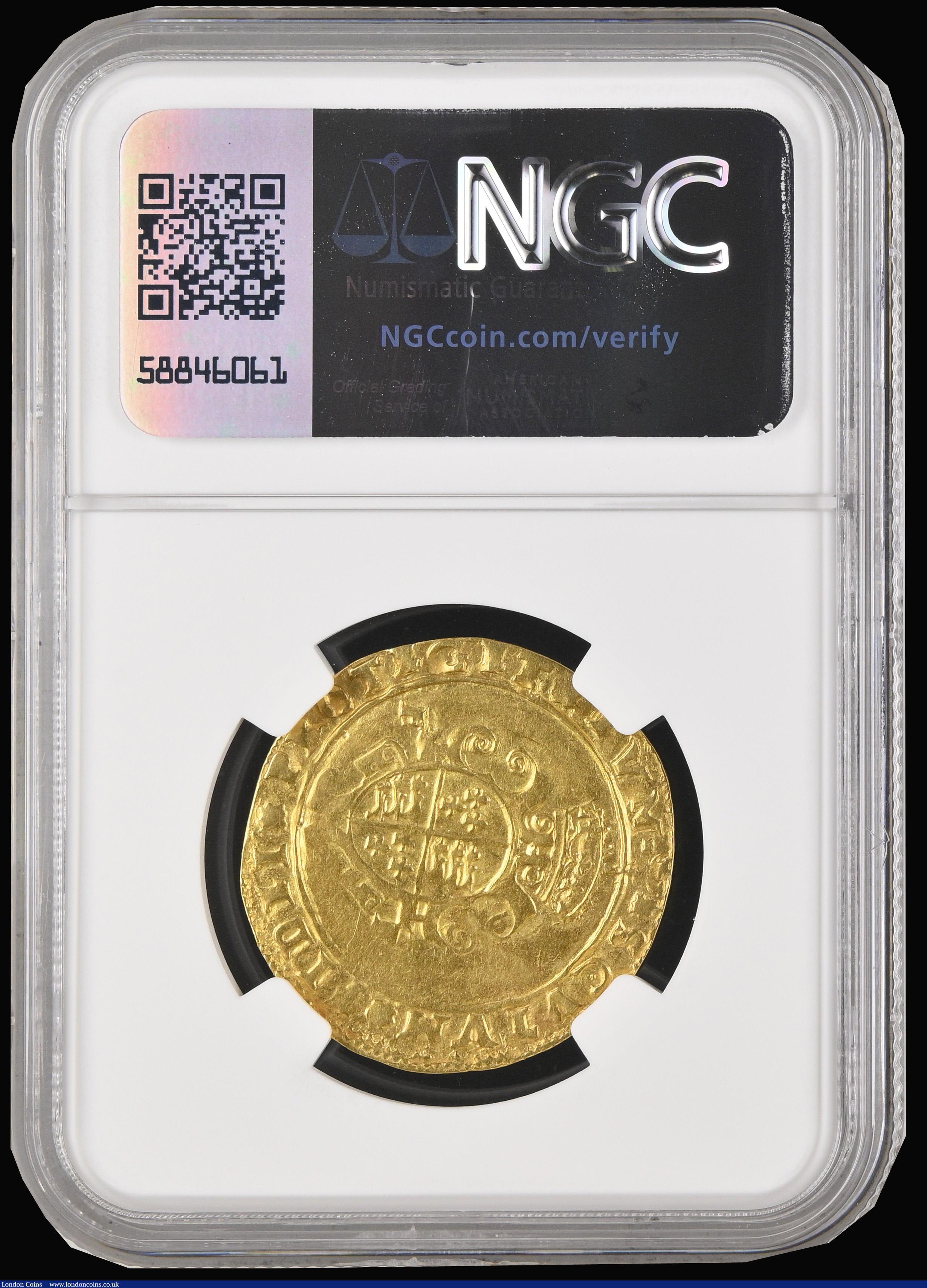 London Coins : A192 : Lot 832 : Half Sovereign Edward VI Crowned Bust, Southwark Mint S.2438 Mintmark Y in a NGC holder at AU53 desi...