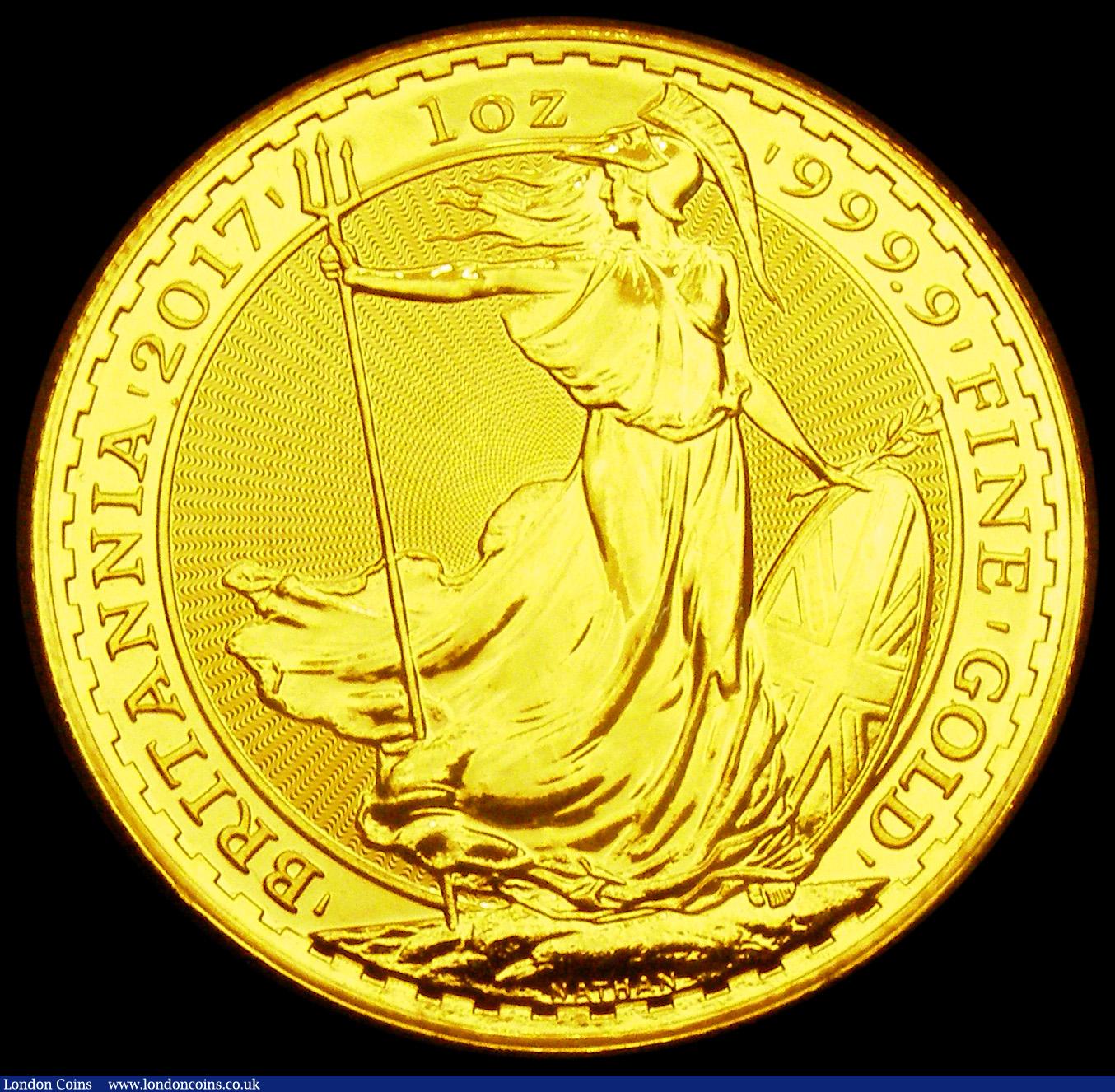 London Coins : A192 : Lot 915 : Britannia Gold &pound;100 One Ounce .999 Fine Gold 2017 BU