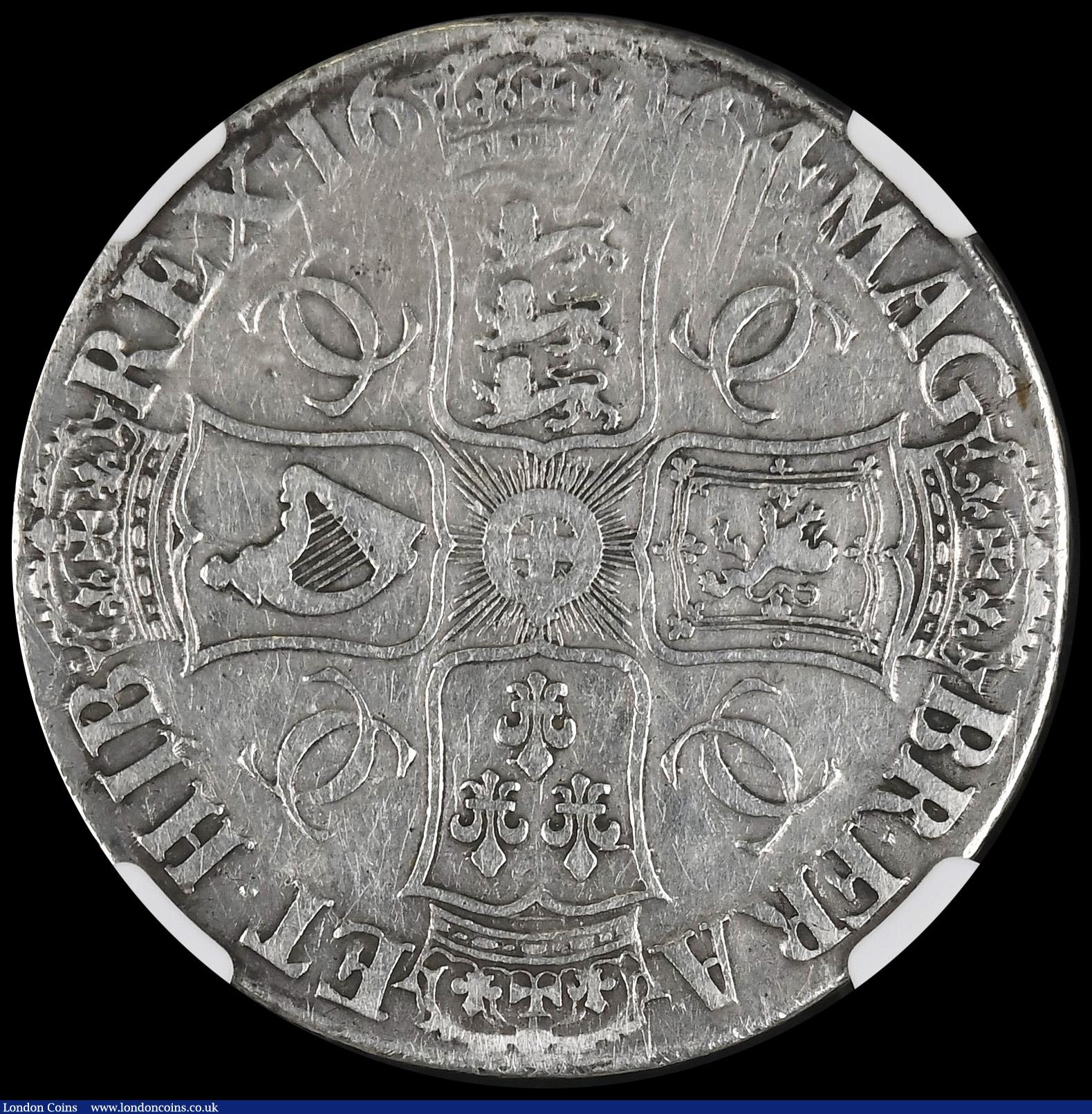 London Coins : A192 : Lot 916 : Crown 1664 ESC 28 in an NGC Holder graded VF DETAILS CLEANED