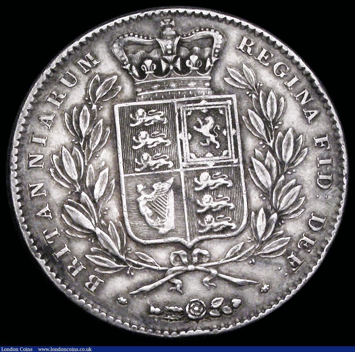 London Coins : A192 : Lot 931 : Crown 1844 Star Stops on edge ESC 280, Bull 2561 VF with some contact marks obverse