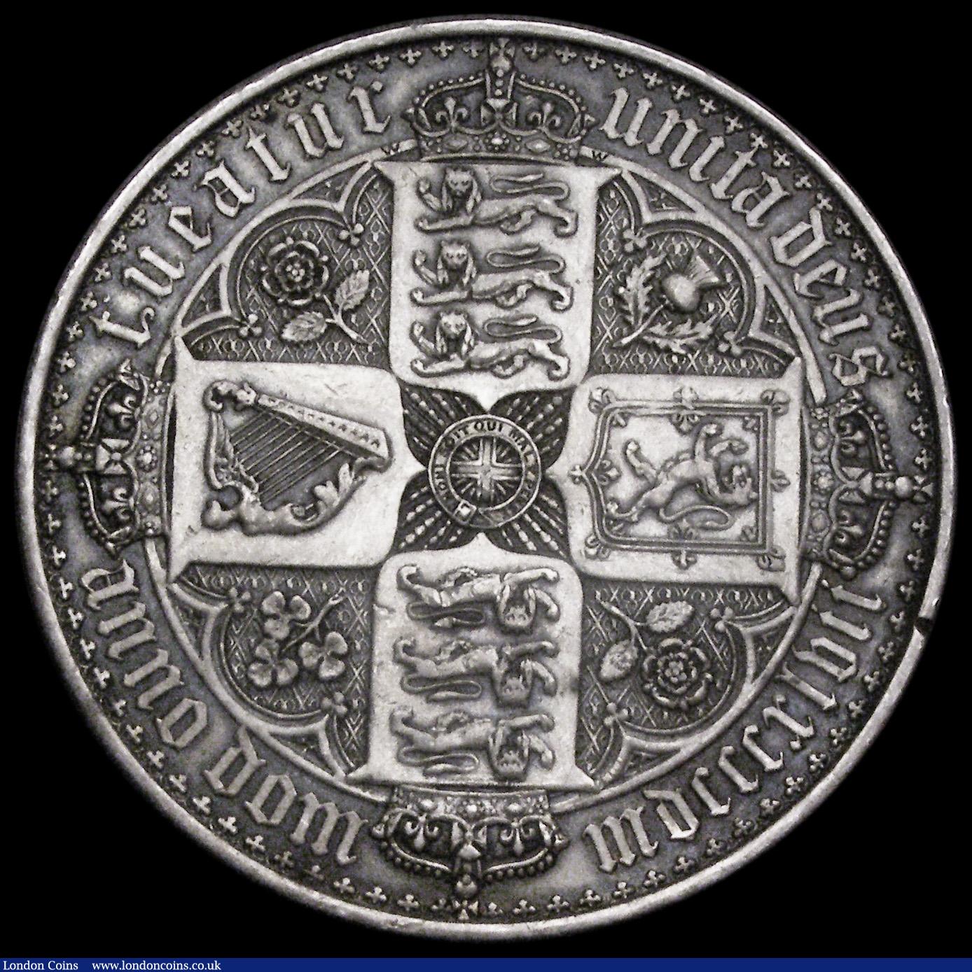 London Coins : A192 : Lot 936 : Crown 1847 Gothic UNDECIMO ESC 288, Bull 2571 EF or near so and once cleaned