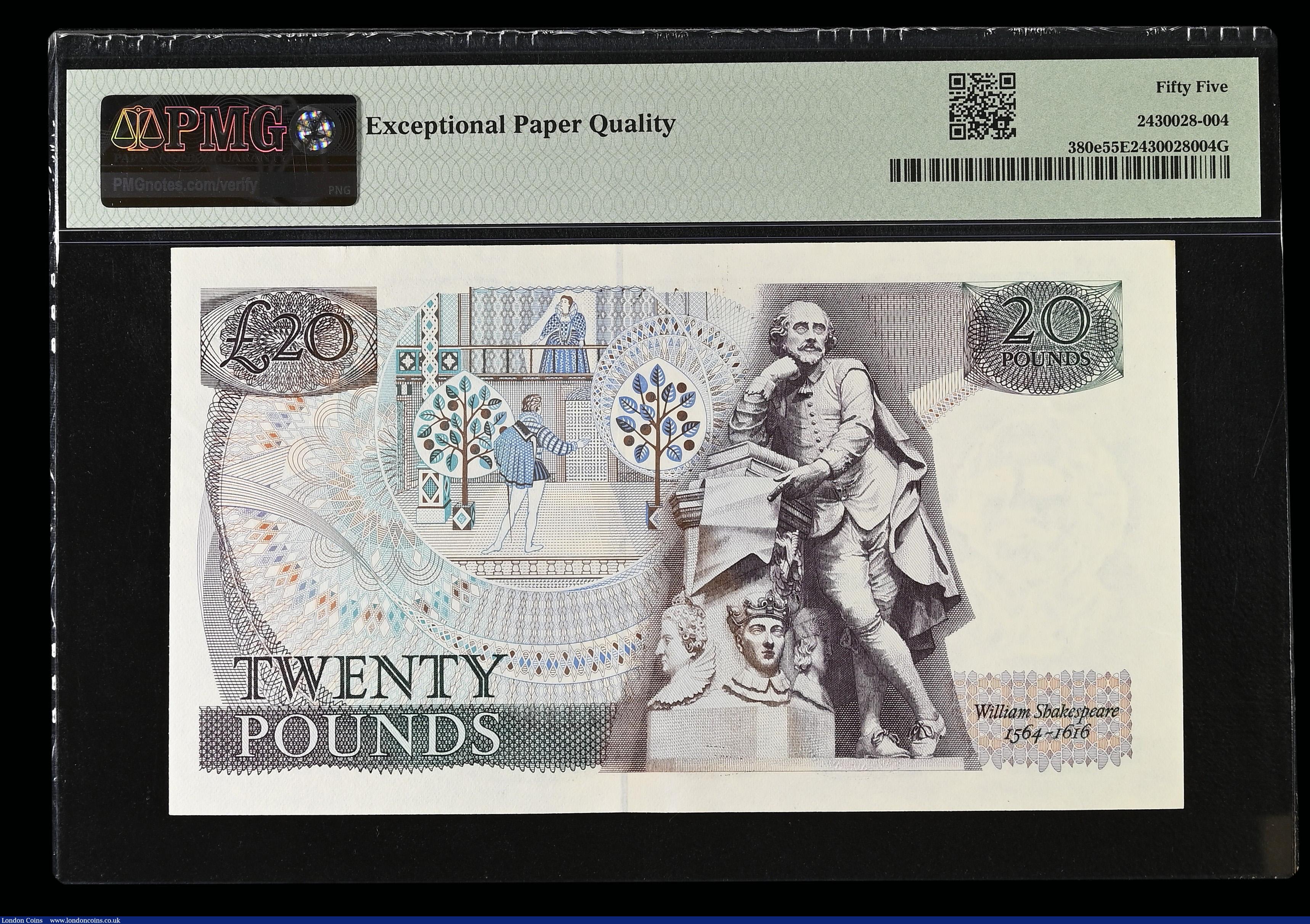 London Coins : A192 : Lot 94 : Twenty Pounds Gill B355 issued 1988 (2 consecutives) both About Uncirculated PMG 55 EPQ