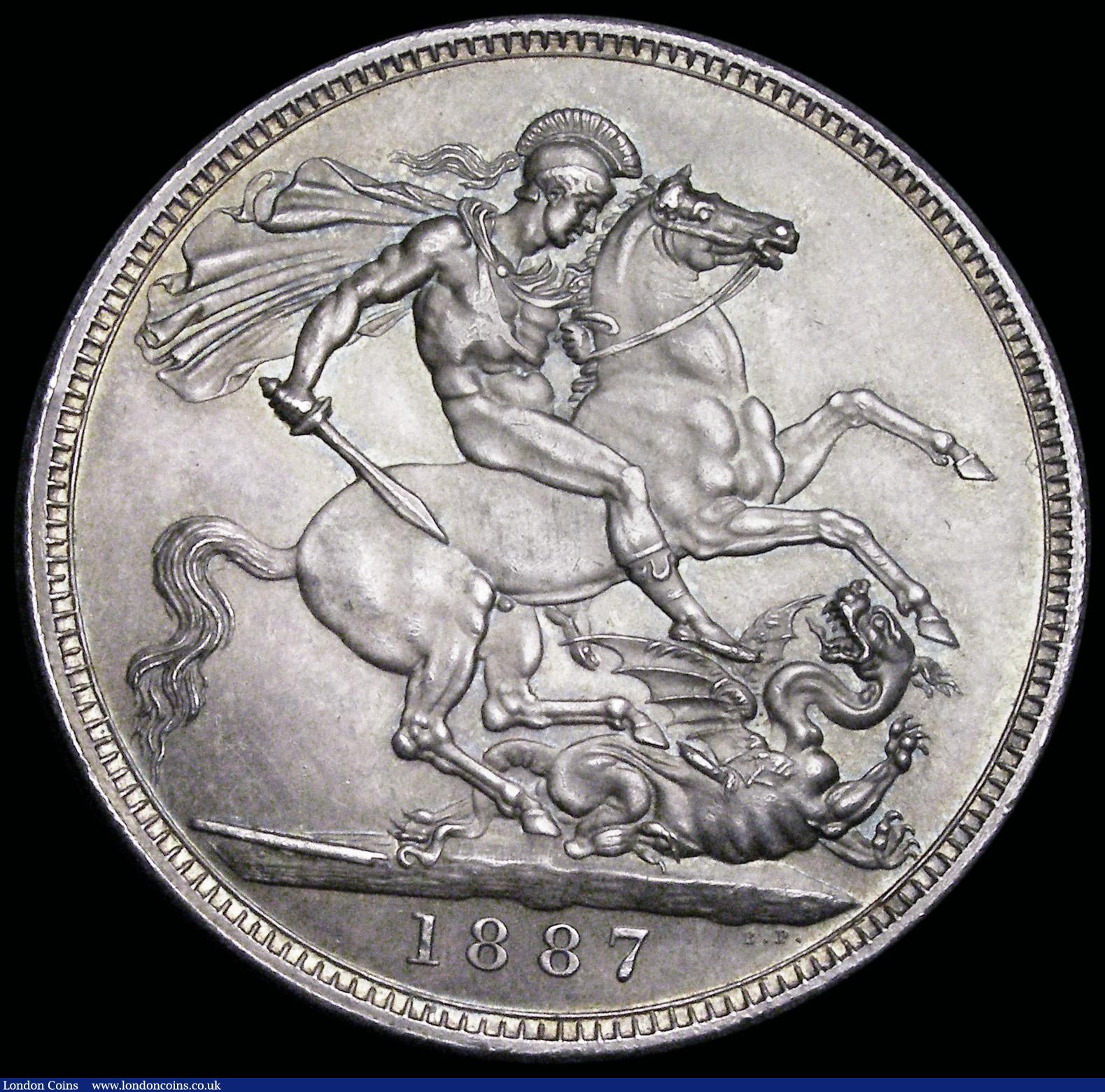 London Coins : A192 : Lot 942 : Crown 1887 ESC 296, Bull 2585, Unc with a pleasing tone