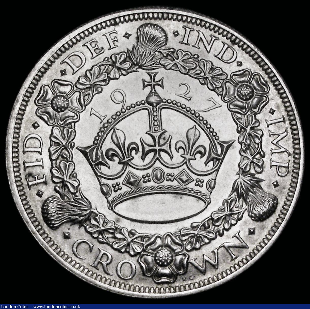London Coins : A192 : Lot 957 : Crown 1927 Proof ESC 367, Bull 3631 nFDC (the odd minor hairline and contact mark)