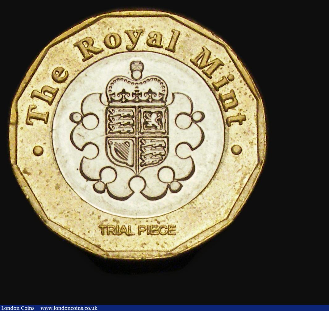 London Coins : A193 : Lot 1534 : One Pound 2015 12-sided Royal Mint Trial piece, Reverse with Crowned shield with decoration around, ...