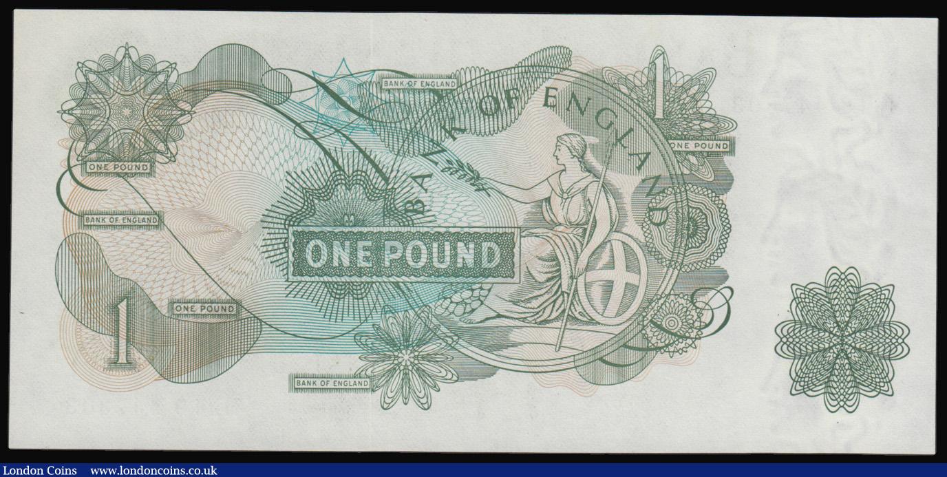 London Coins : A193 : Lot 63 : One Pound Page B323 MW19 447303 scarce last run replacement, issued 1970, UNC