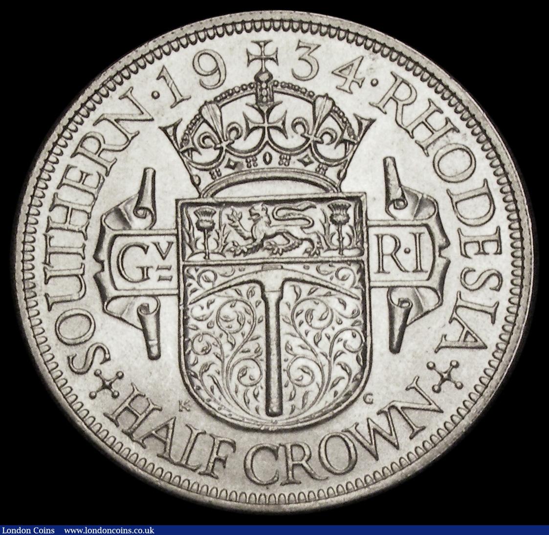 London Coins : A193 : Lot 914 : Southern Rhodesia Halfcrown 1934 KM#5 UNC or near and lustrous 
