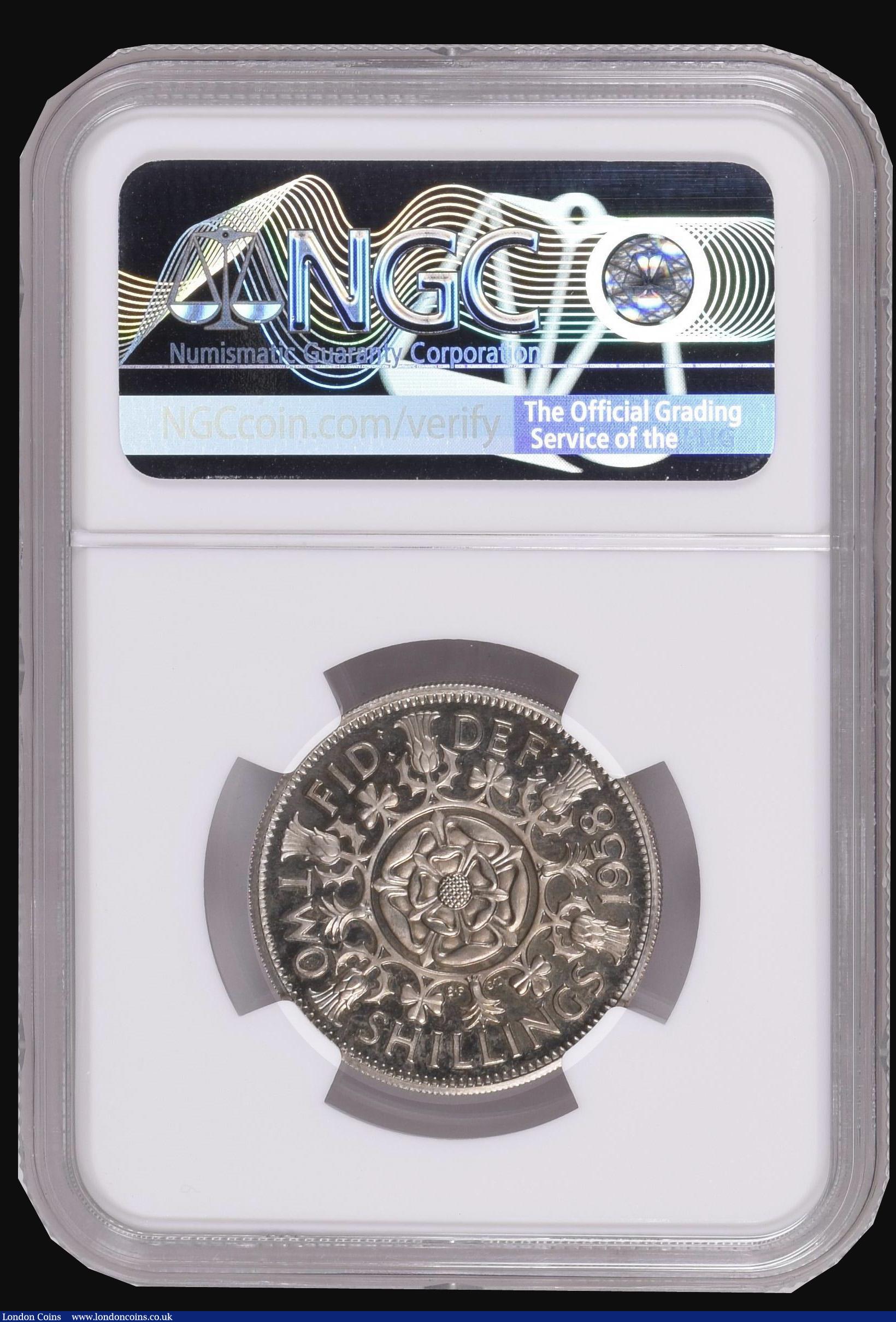 London Coins : A194 : Lot 1227 : Florin 1958 VIP Proof in a NGC Holder at PF65 ULTRA CAMEO 