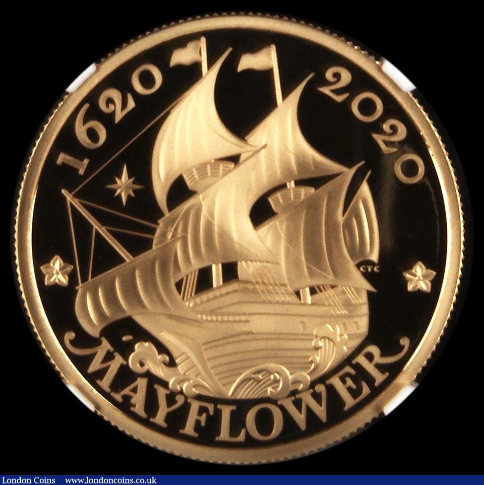 London Coins : A194 : Lot 1423 : One Hundred Pounds 2020 400th Anniversary of the Voyage of the Mayflower, One Ounce .9999 Gold Proof...