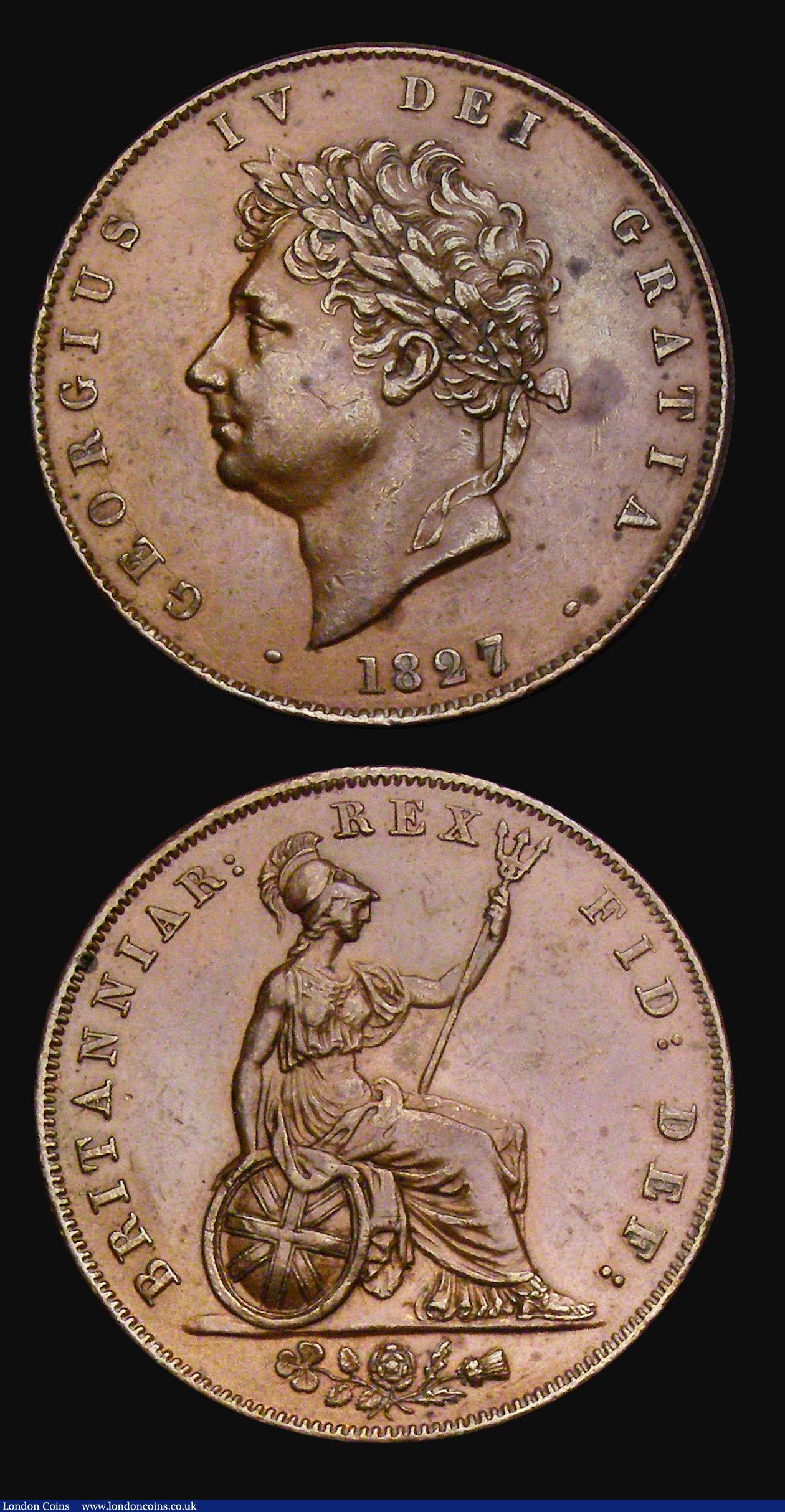 London Coins : A194 : Lot 1431 : Penny 1831 W.W (no stop after second W) Peck 1458* listed as extremely rare by Peck around Fine, thi...