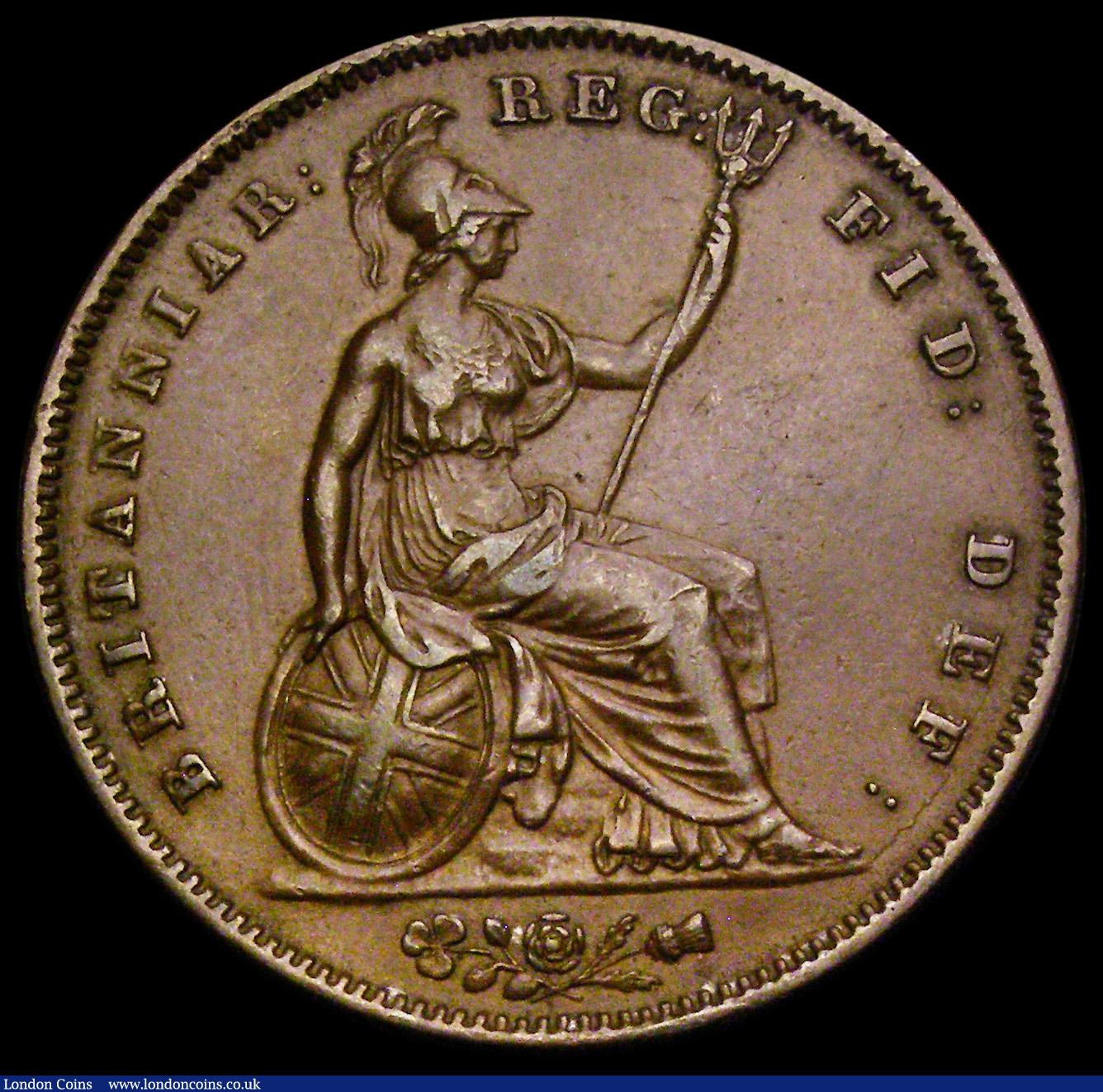 London Coins : A194 : Lot 1434 : Penny 1841 REG: Peck 1480 (with colon) VF, the rarity of these pieces somewhat underrated by major c...