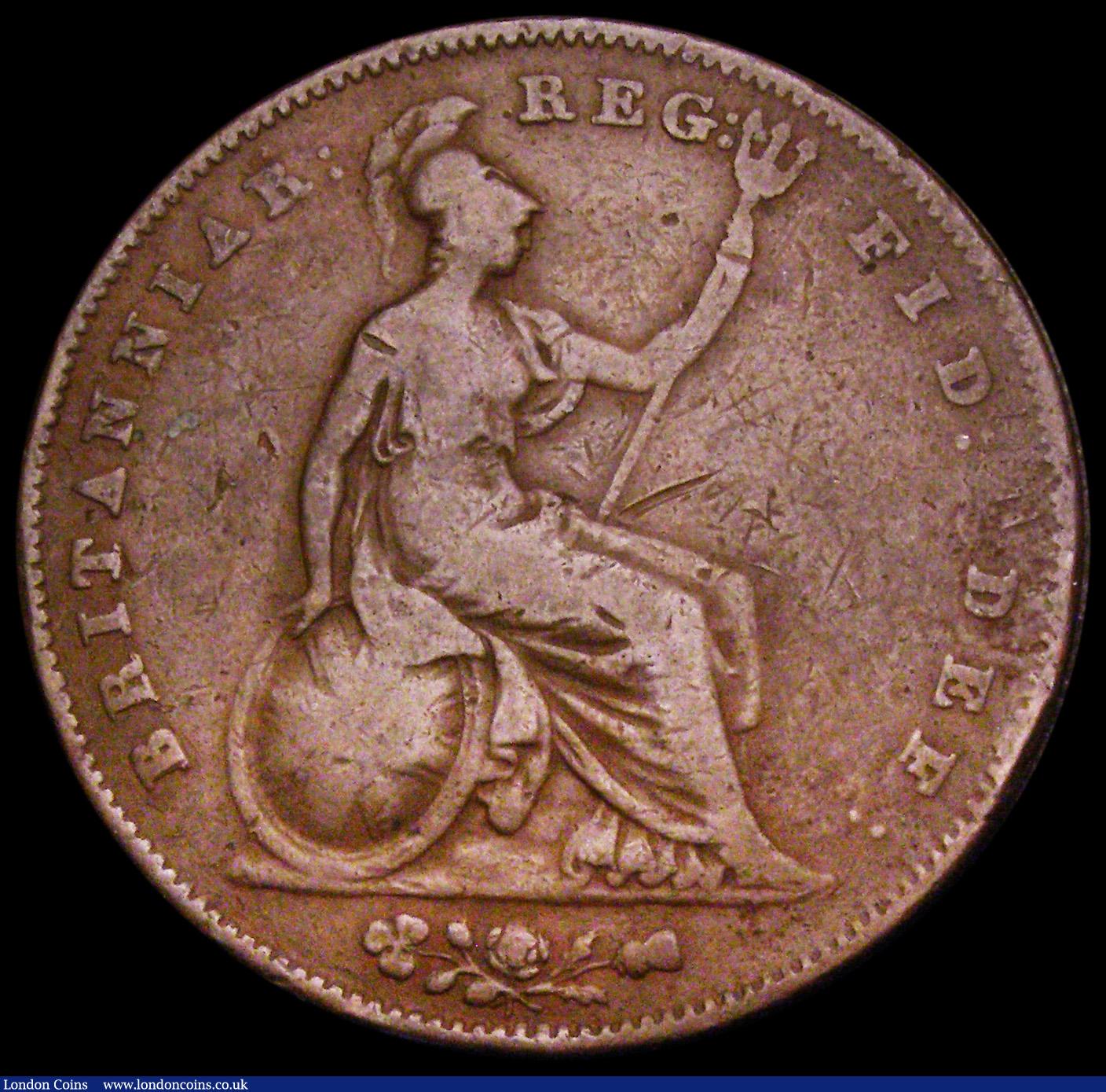 London Coins : A194 : Lot 1435 : Penny 1843 with colon after REG (REG:) Peck 1486 VG and a key date in this series