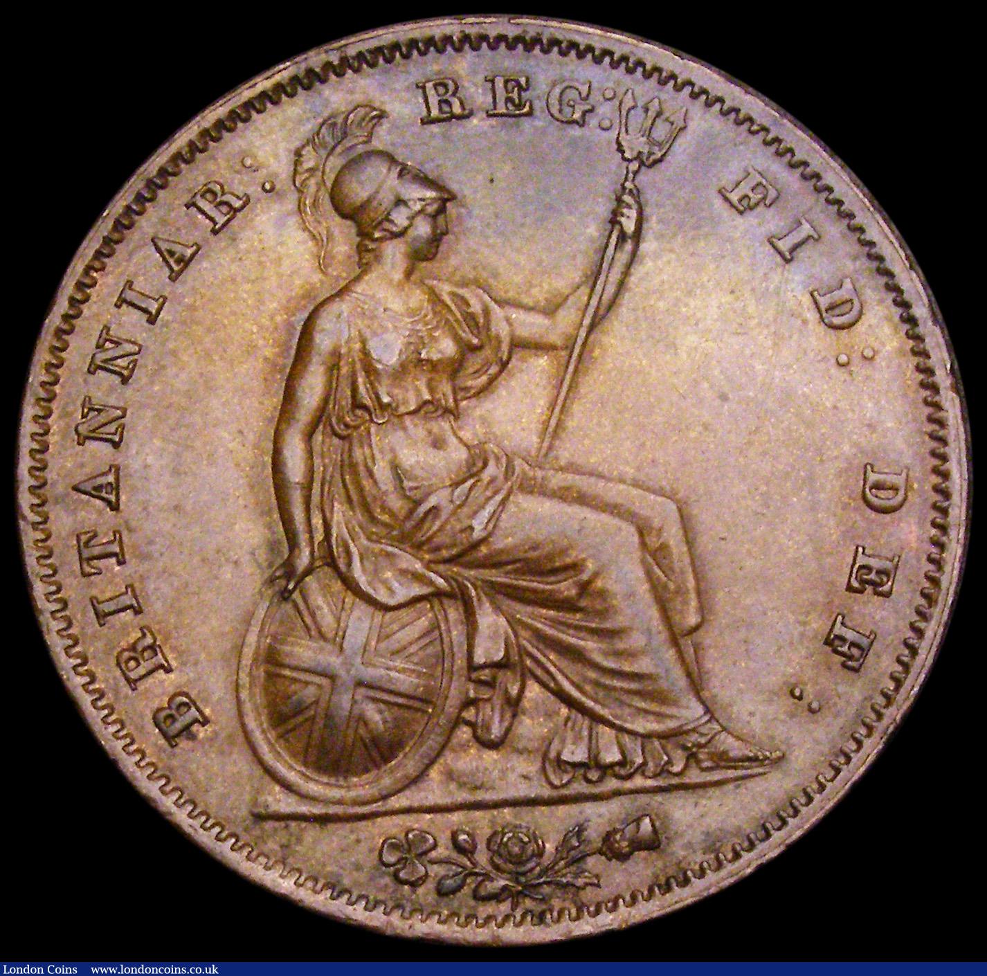 London Coins : A194 : Lot 1438 : Penny 1855 Ornamental Trident Peck 1508 UNC/AU with hints of lustre and some dark toning reverse