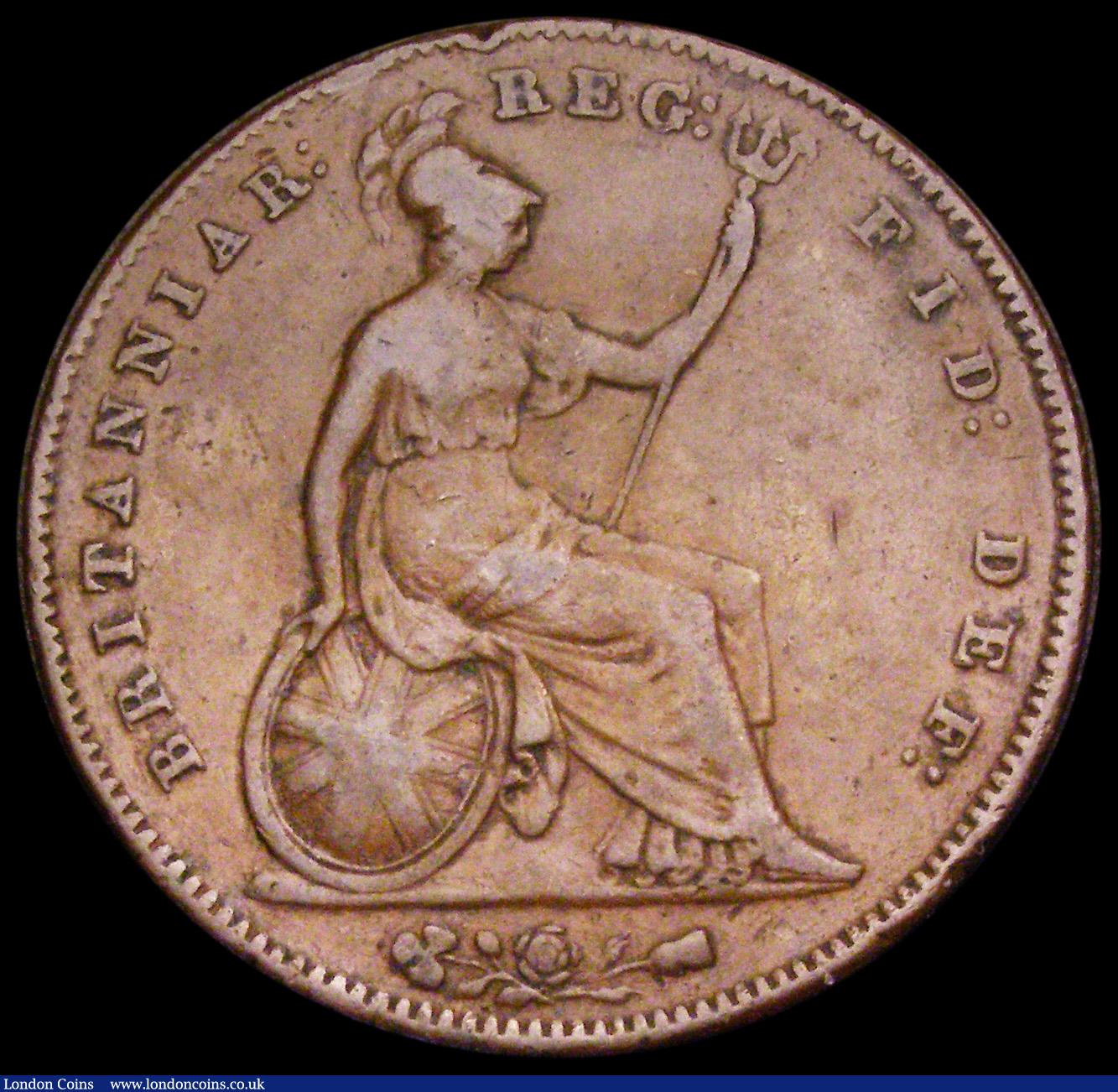 London Coins : A194 : Lot 1439 : Penny 1856 Plain Trident with small date as Peck 1510 VG Rare