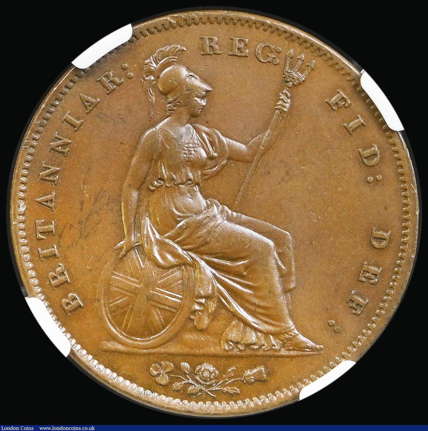 London Coins : A194 : Lot 1442 : Penny 1858 Large Date No WW Peck 1518 NGC MS64 BN