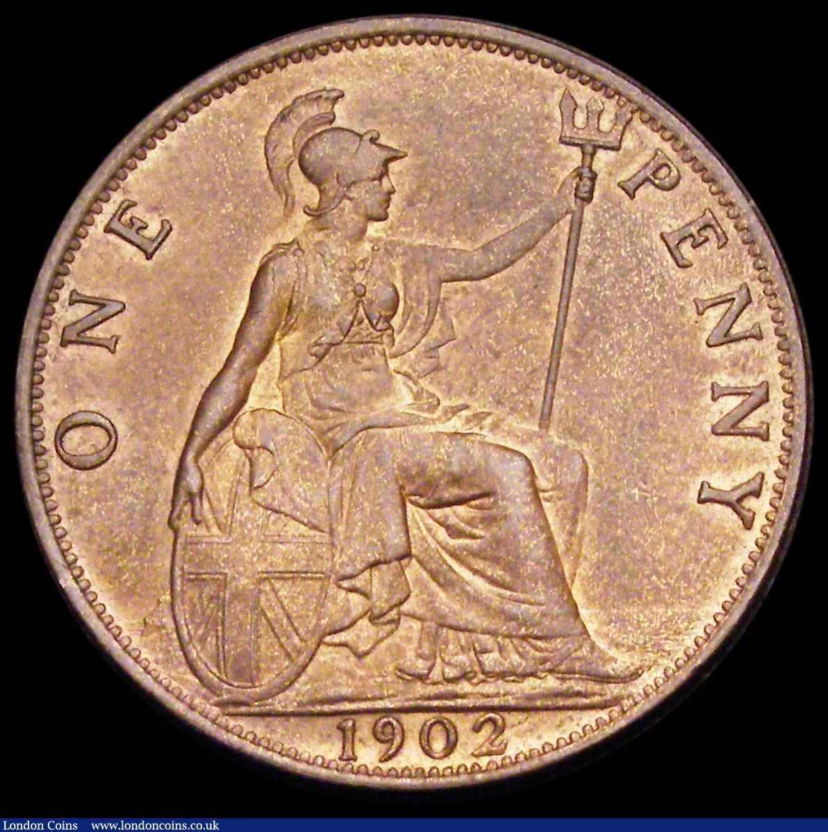 London Coins : A194 : Lot 1482 : Penny 1902 Low Tide Freeman 156 dies 1+A Unc or near so with subdued lustre