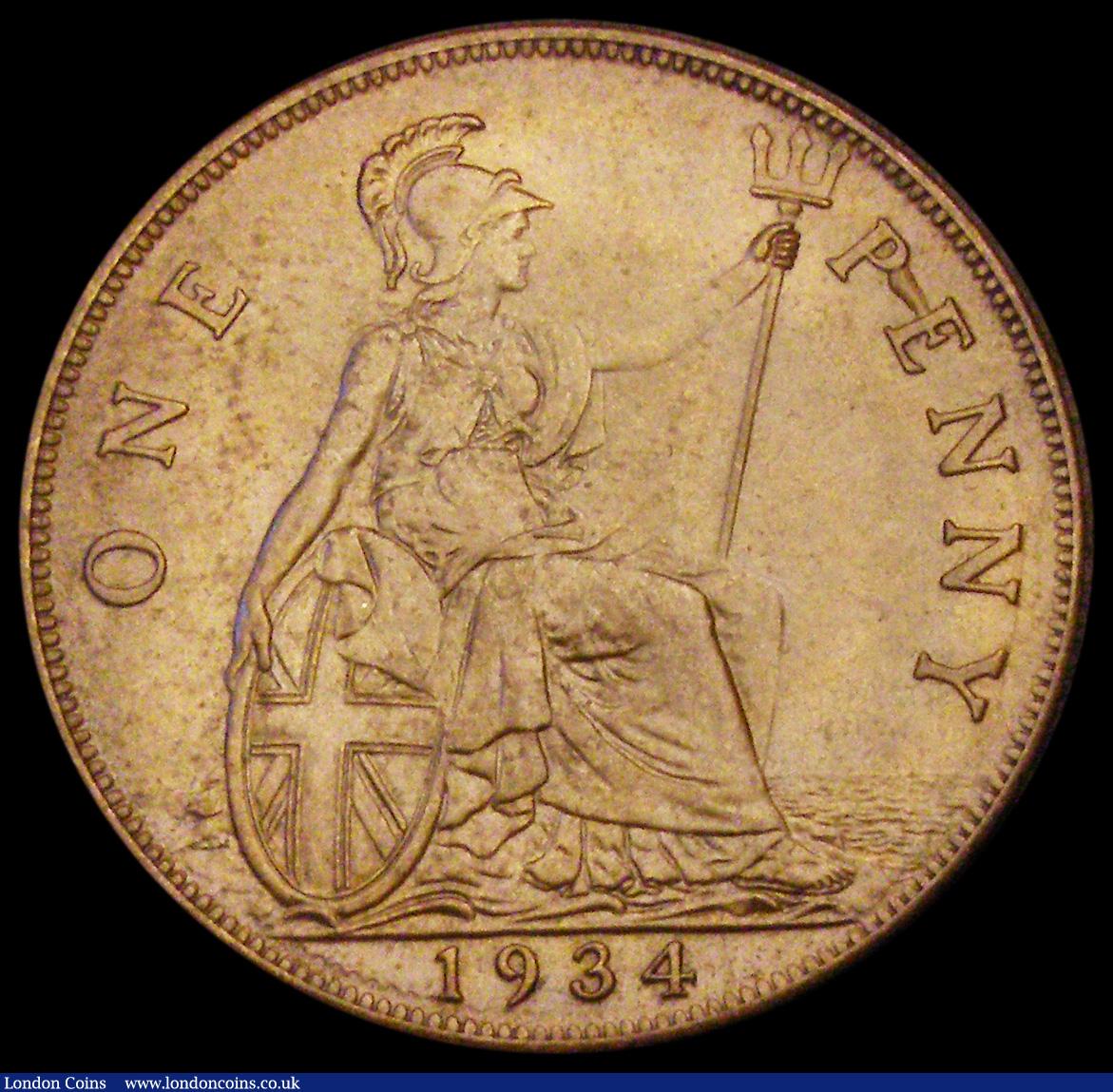 London Coins : A194 : Lot 1489 : Penny 1934 Freeman 210 dies 5+C Brown Unc and hard to find in choice grades