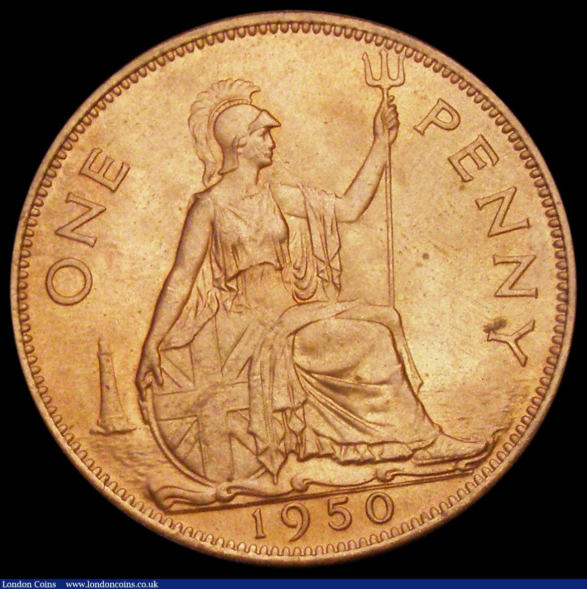 London Coins : A194 : Lot 1490 : Penny 1950 Freeman 240 Unc with virtually full lustre