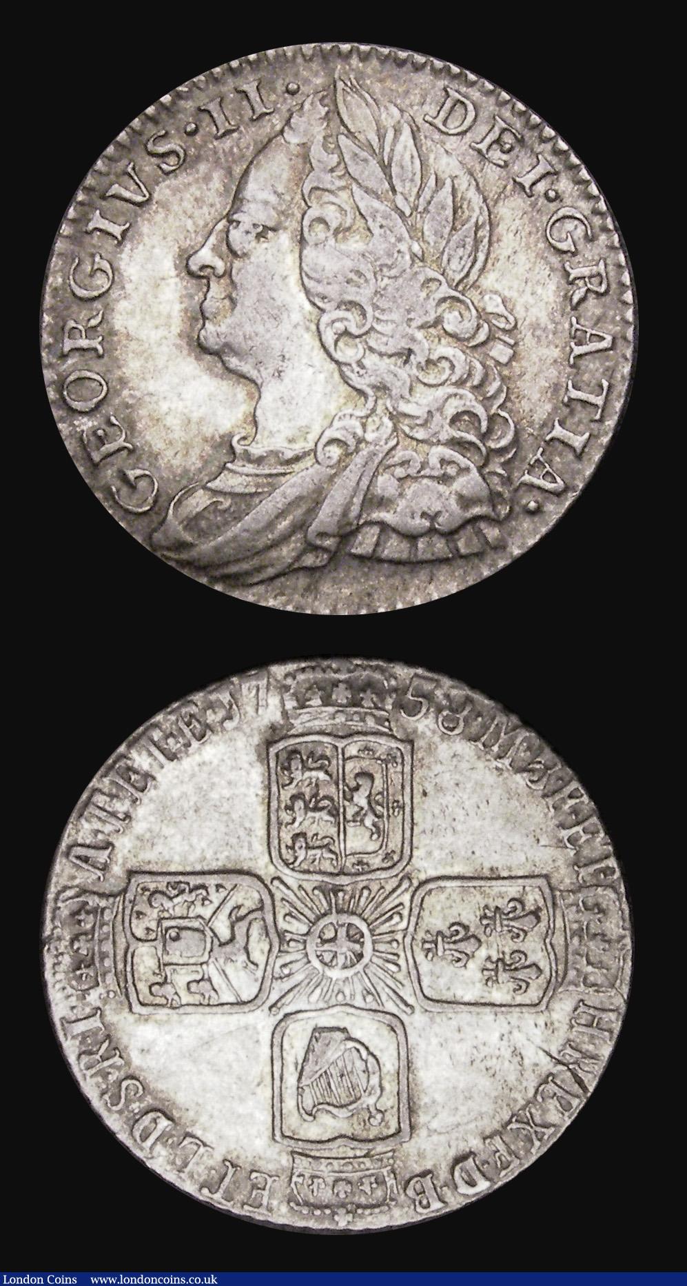 London Coins : A194 : Lot 1597 : Sixpence 1757 and 1758 both EF