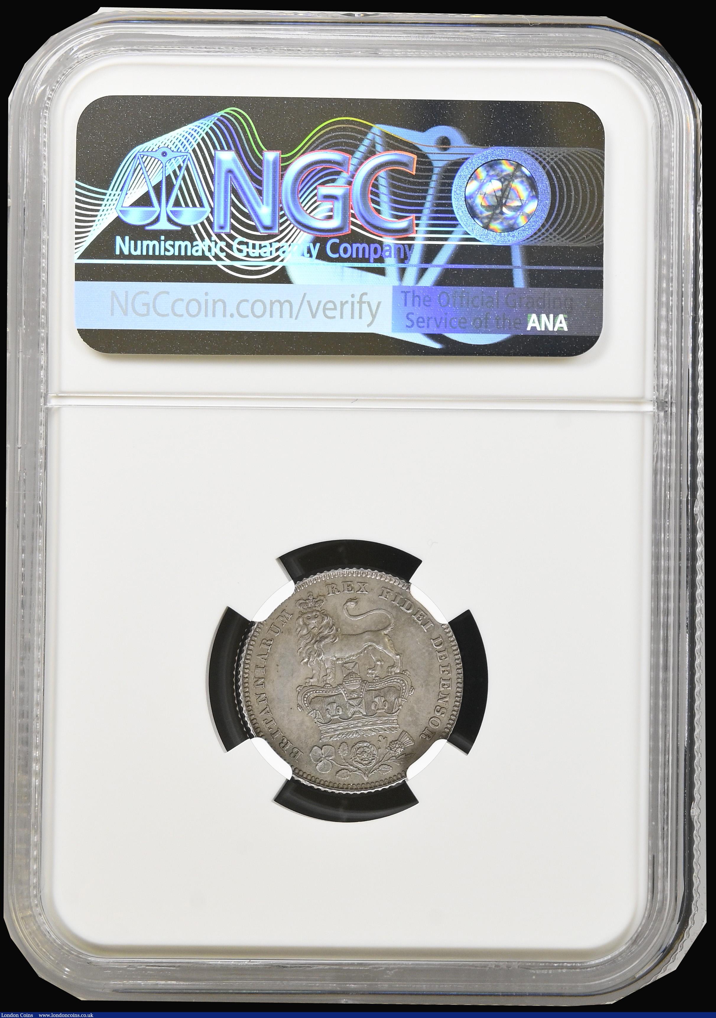 London Coins : A194 : Lot 1604 : Sixpence 1826 Milled Edge Proof ESC 1663, Bull 2435, NGC PF63 and with a rich old tone