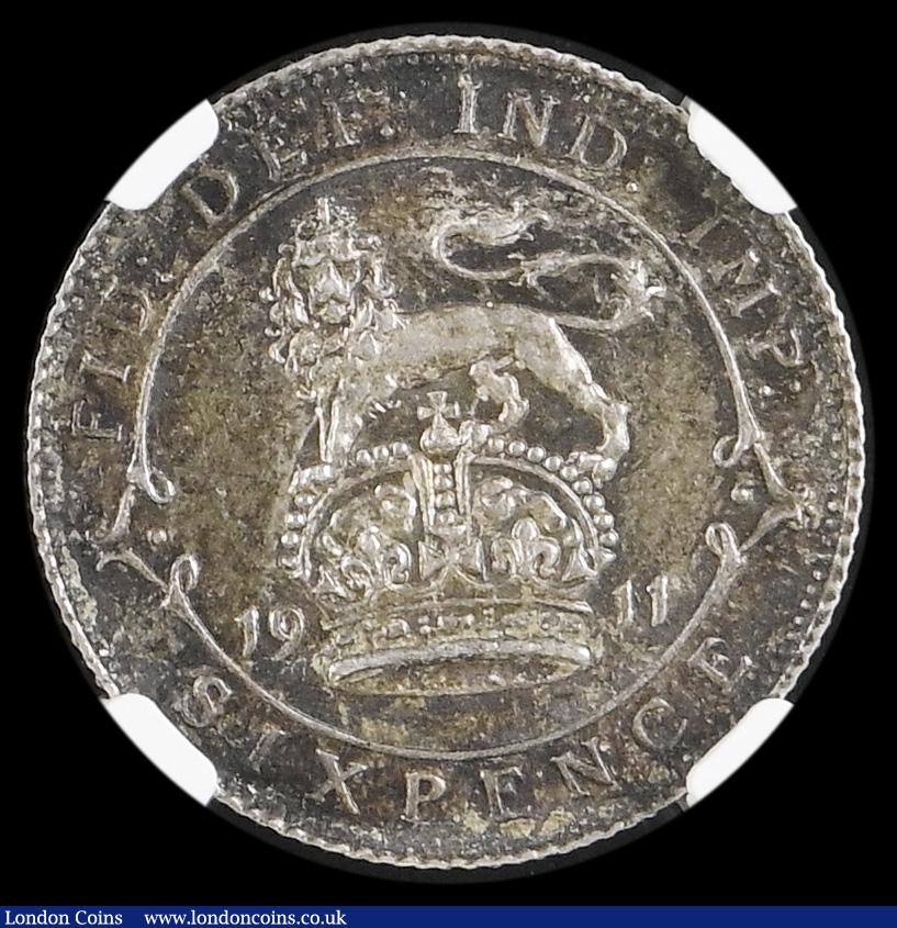 London Coins : A194 : Lot 1628 : Sixpence 1911 ESC 1795, Bull 3871, NGC MS63