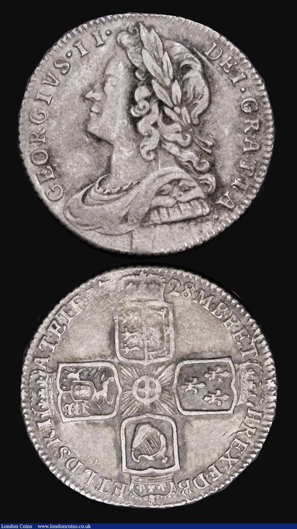 London Coins : A194 : Lot 1637 : Sixpences (2) 1732 GF-NVF the 17 of the date very weak, 1711 Near Fine