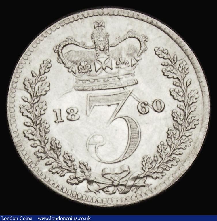 London Coins : A194 : Lot 1738 : Threepence 1860 Bull 3398 GEF/UNC