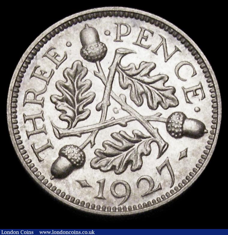 London Coins : A194 : Lot 1758 : Threepence 1927 Proof ESC 2141, Bull 3946 nFDC