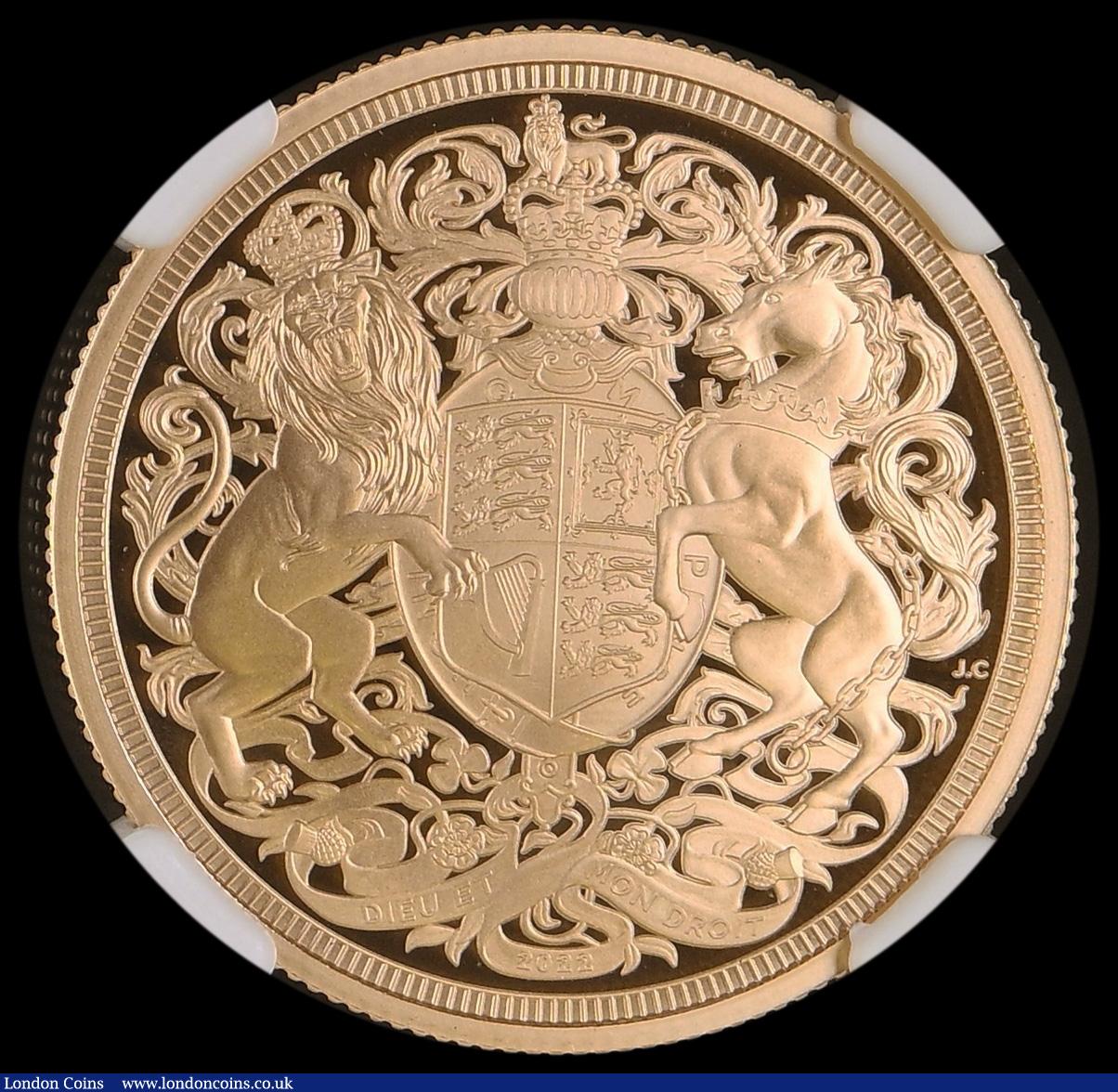 London Coins : A194 : Lot 1767 : Two Pounds 2022 Queen Elizabeth II Memorial S.SD13 Gold Proof in an NGC holder and graded PF70 Ultra...