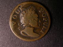 London Coins : A122 : Lot 1452 : USA Halfpenny 1760 VOCE POPULI Head between E and R of HIBERNIA, one stop after HIBERNIA, Ob...